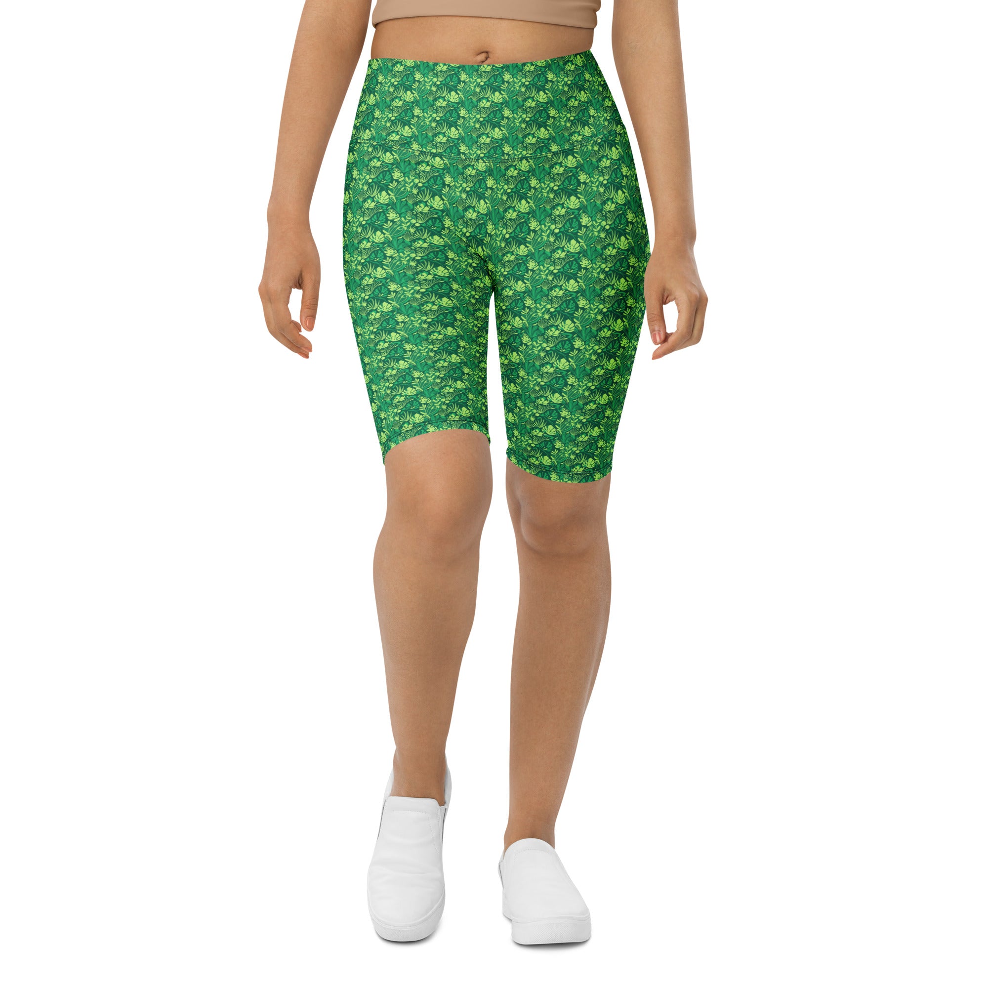 Minimalist Plant Illustration Bike Shorts | GearBunch