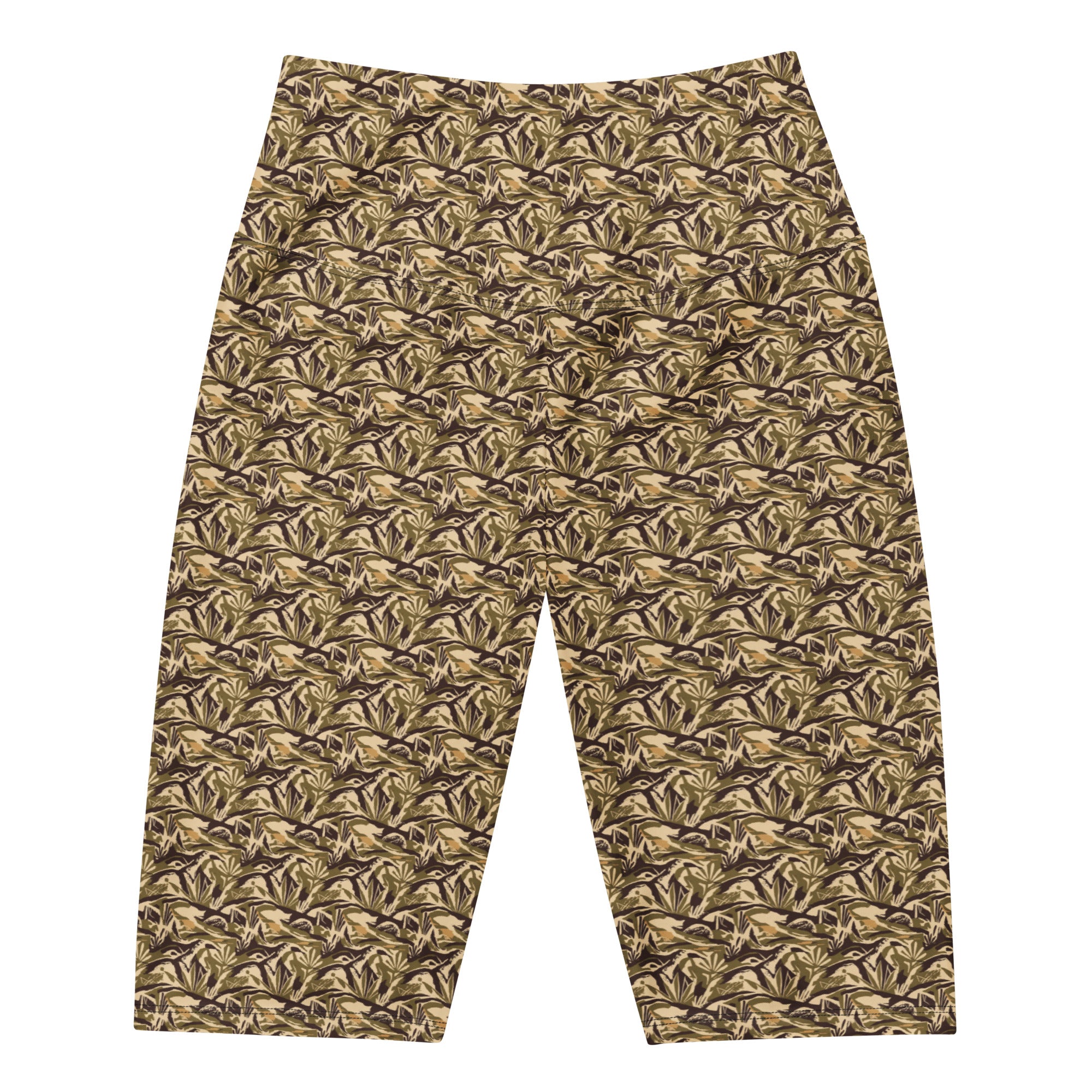 Women's abstract desert landscape bike shorts front view