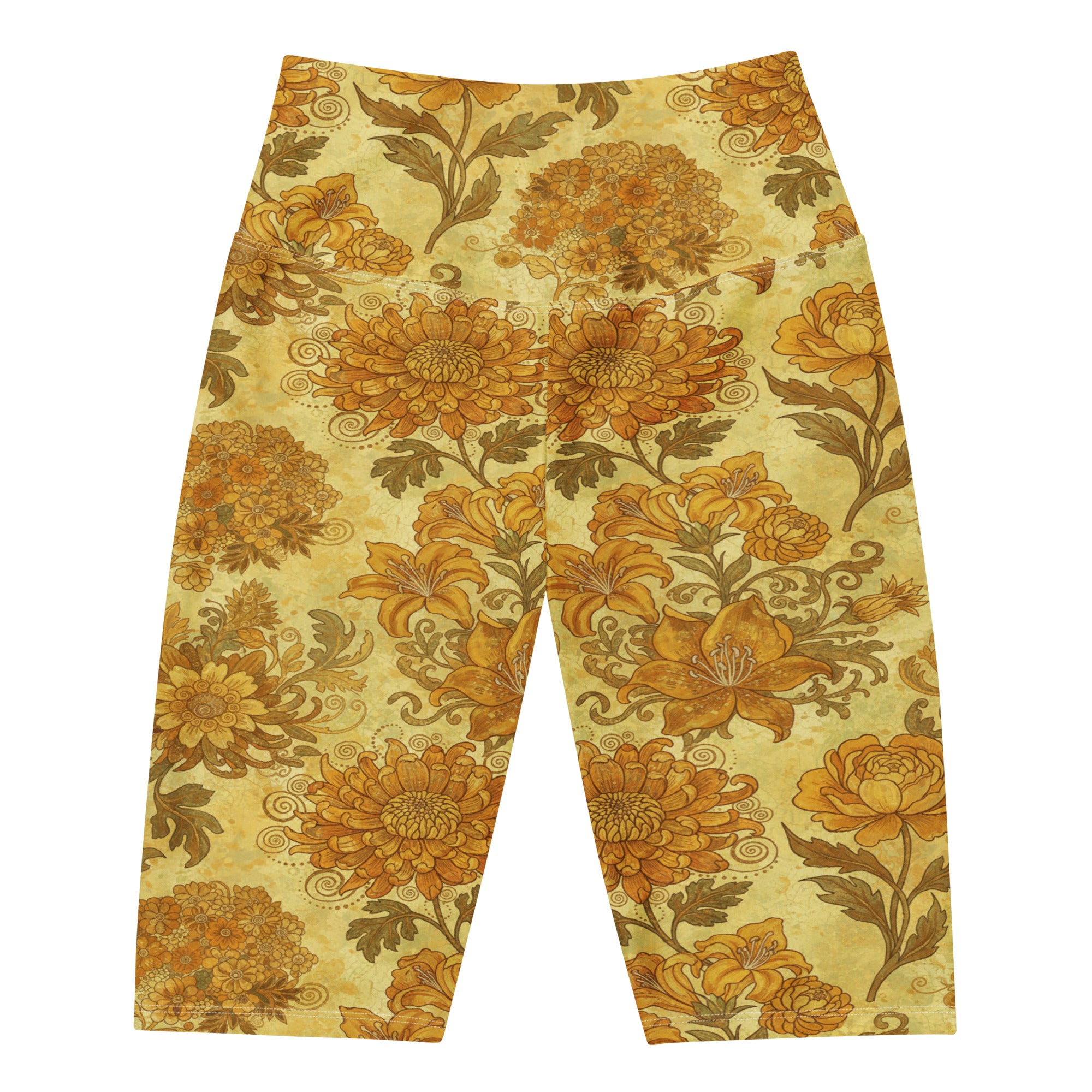 Women's Gustav Klimt Garden printed bike shorts front view