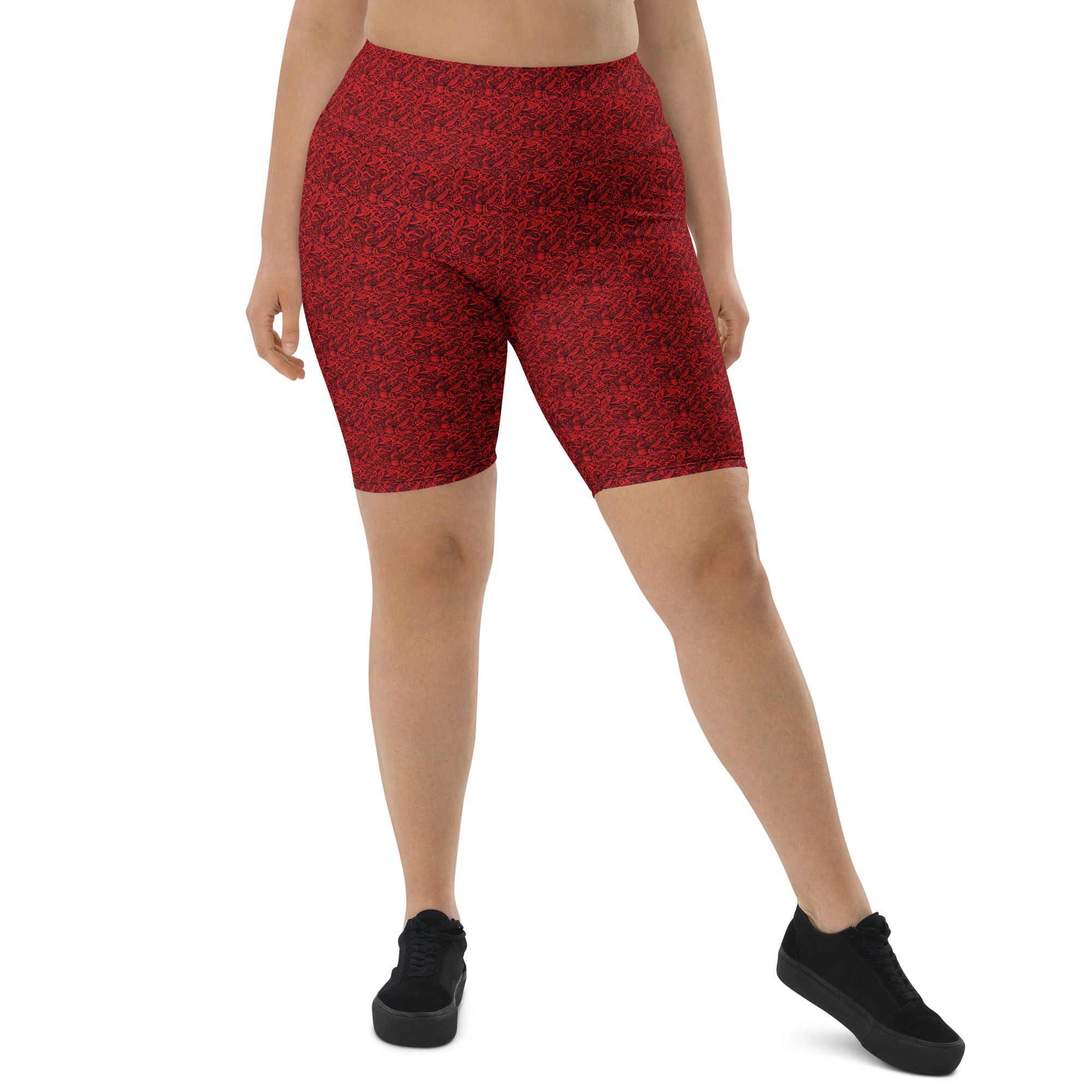 Red Snake Bird Divination Bike Shorts | GearBunch