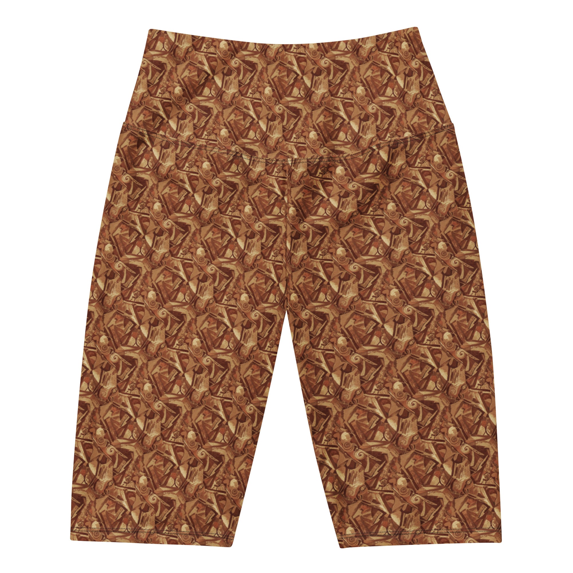 Women's white theodore roosevelt arena printed bike shorts front view