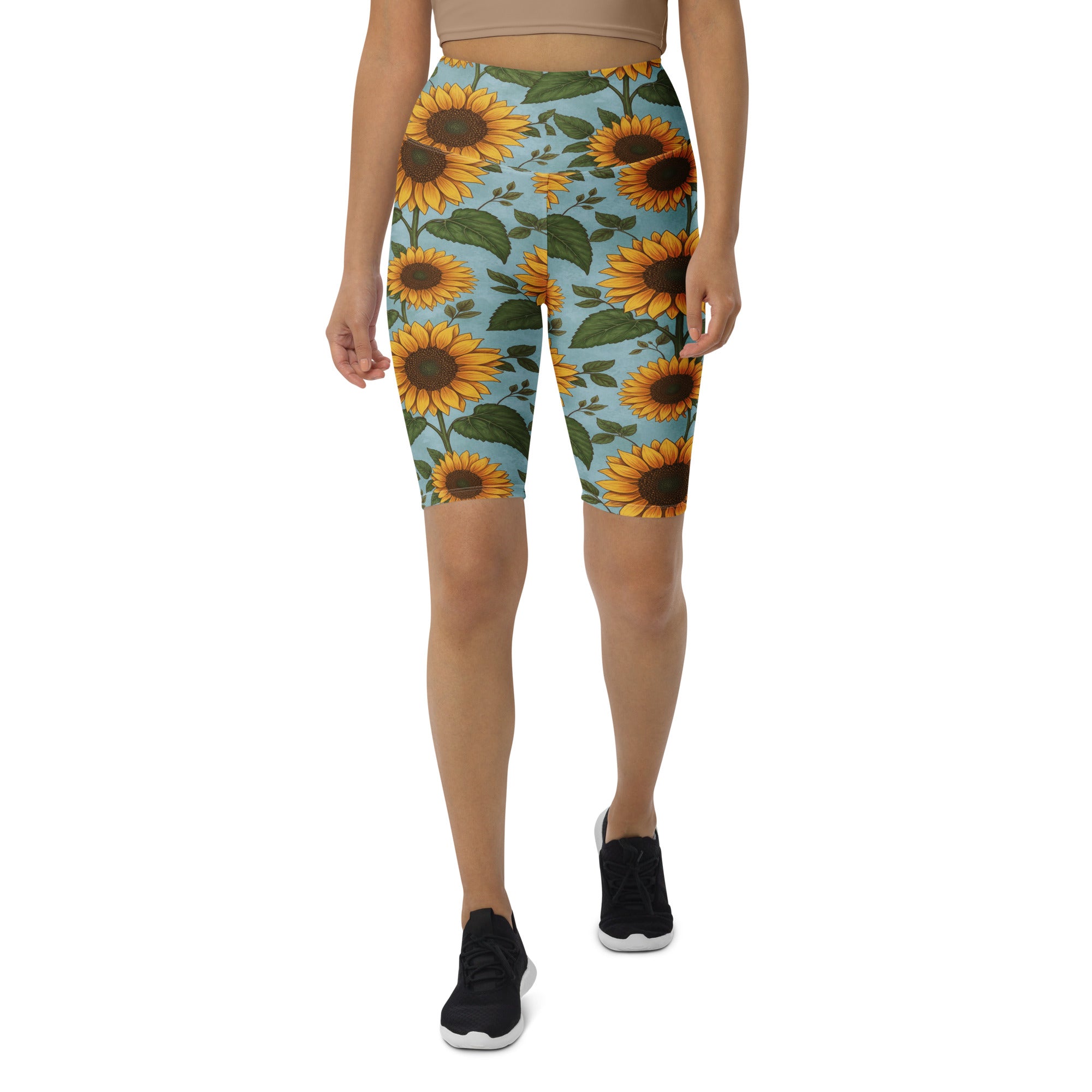 Sunflower Fields Bike Shorts | GearBunch