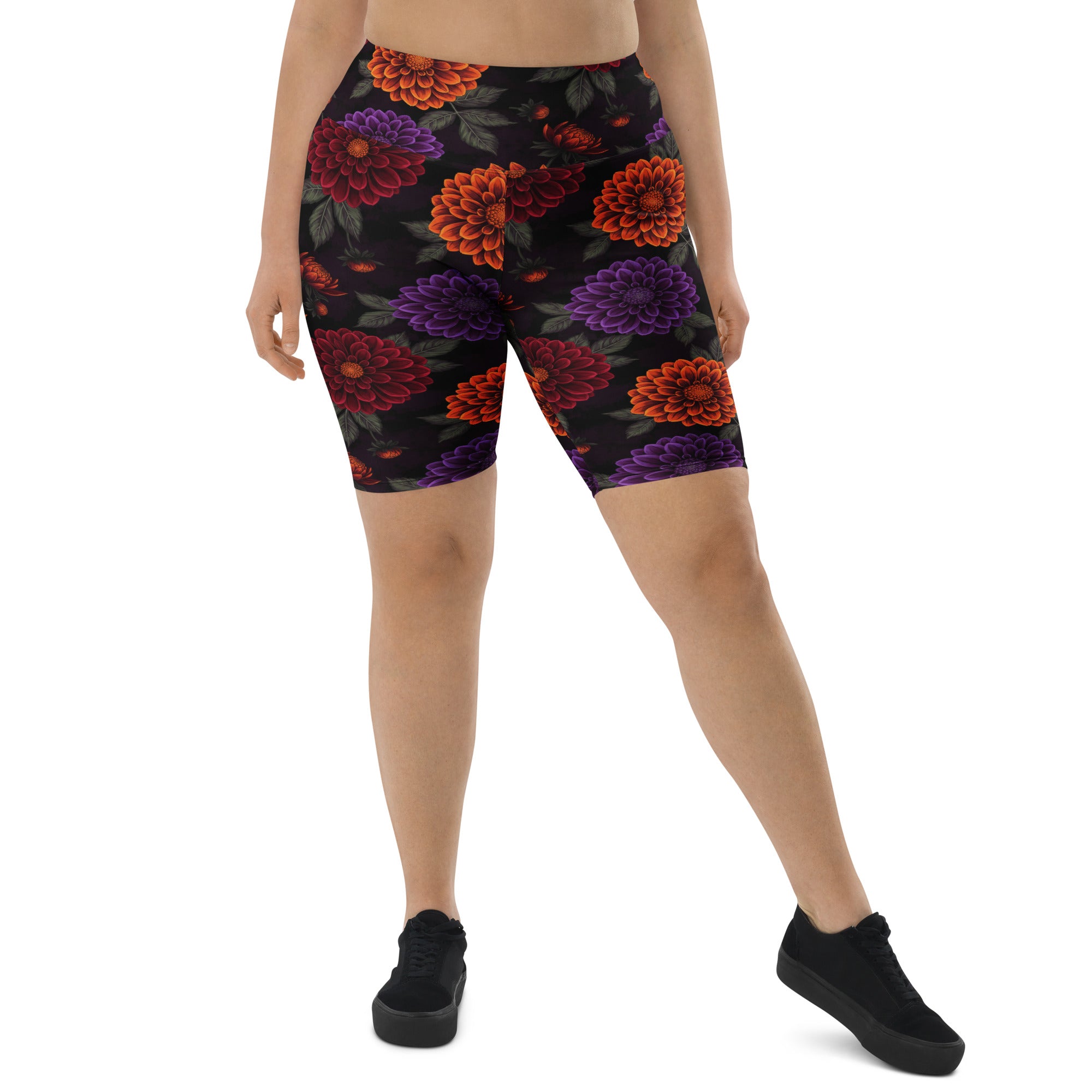 Opulent Dahlia Garden Bike Shorts | GearBunch