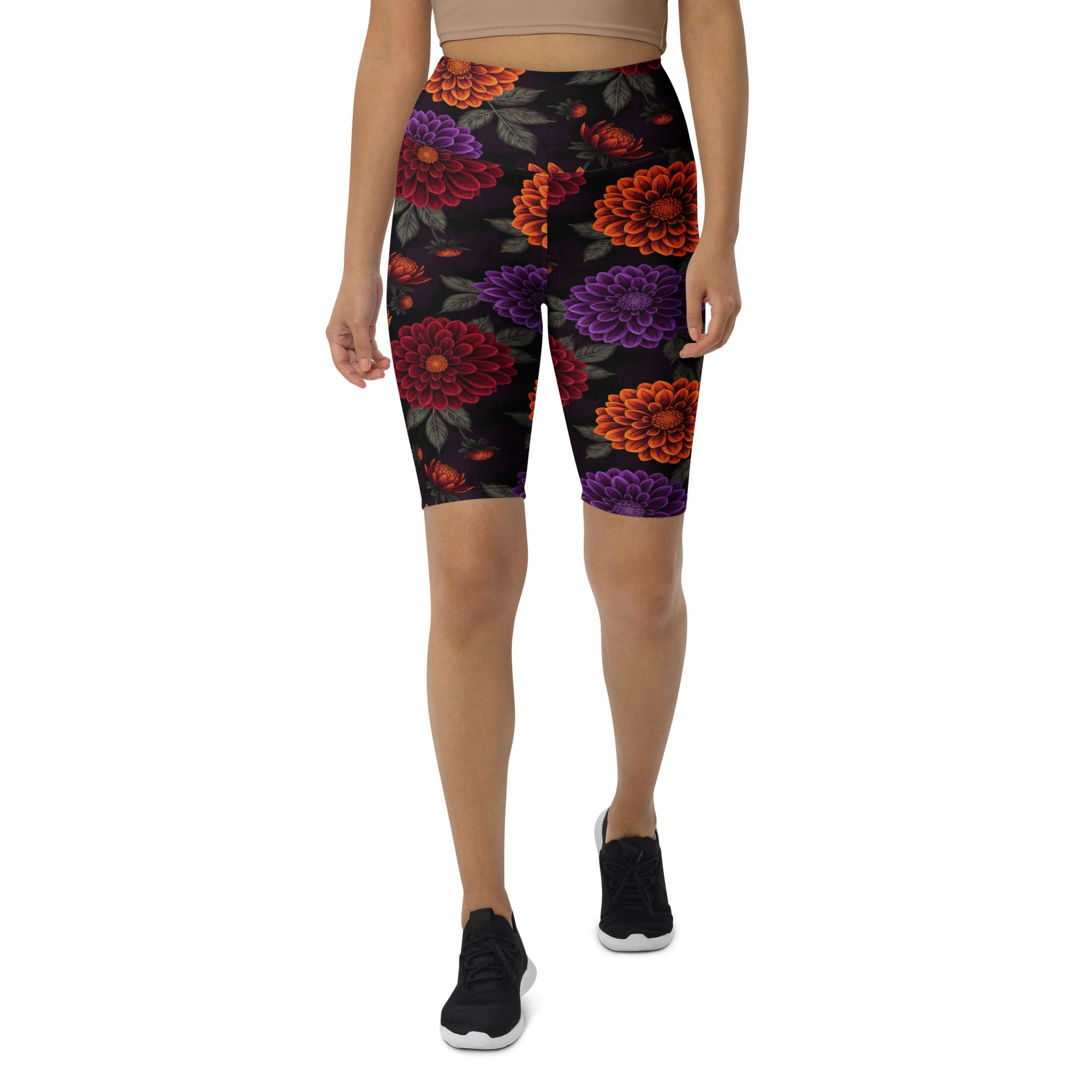 Opulent Dahlia Garden Bike Shorts | GearBunch