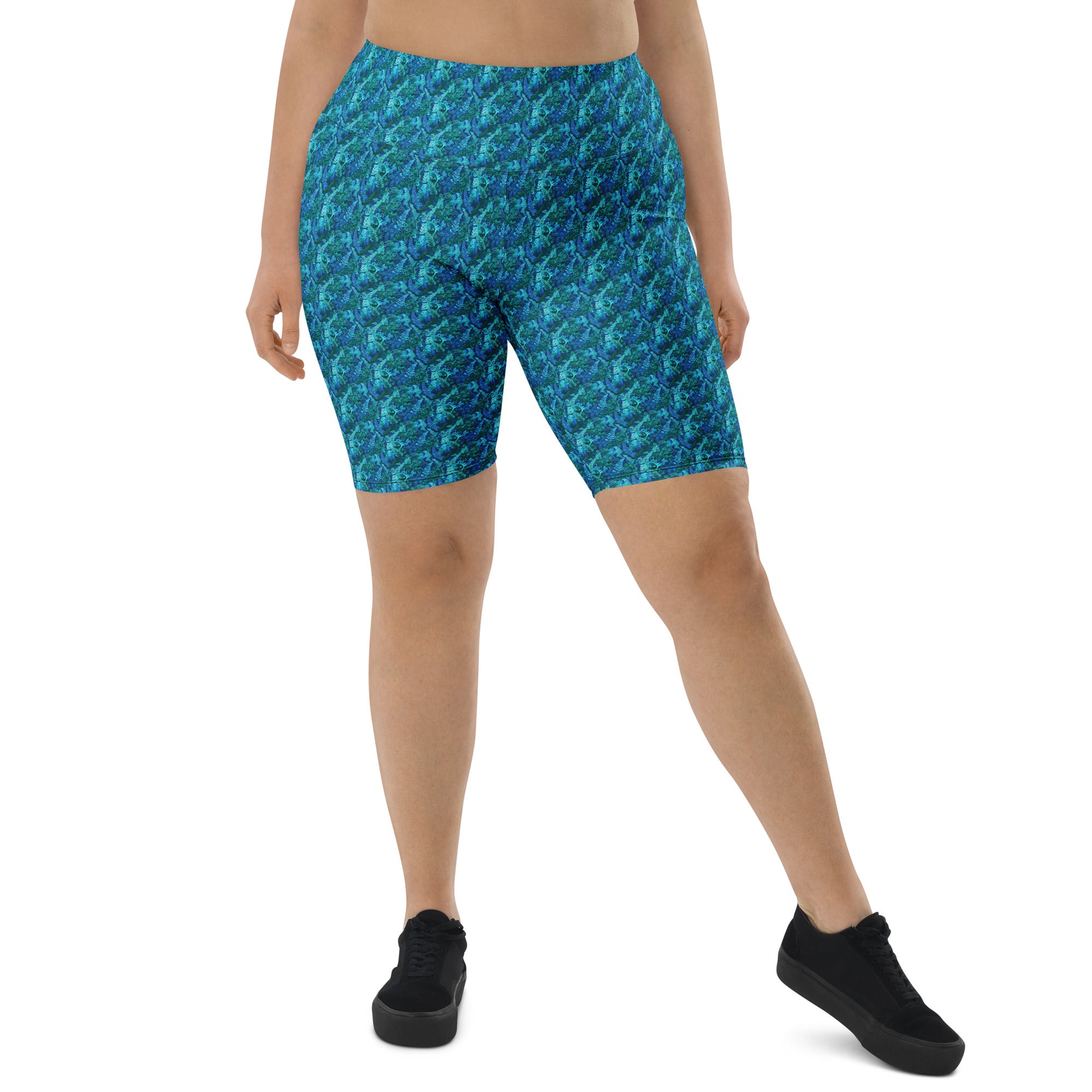 Electrik Blue Ferns Bike Shorts | GearBunch