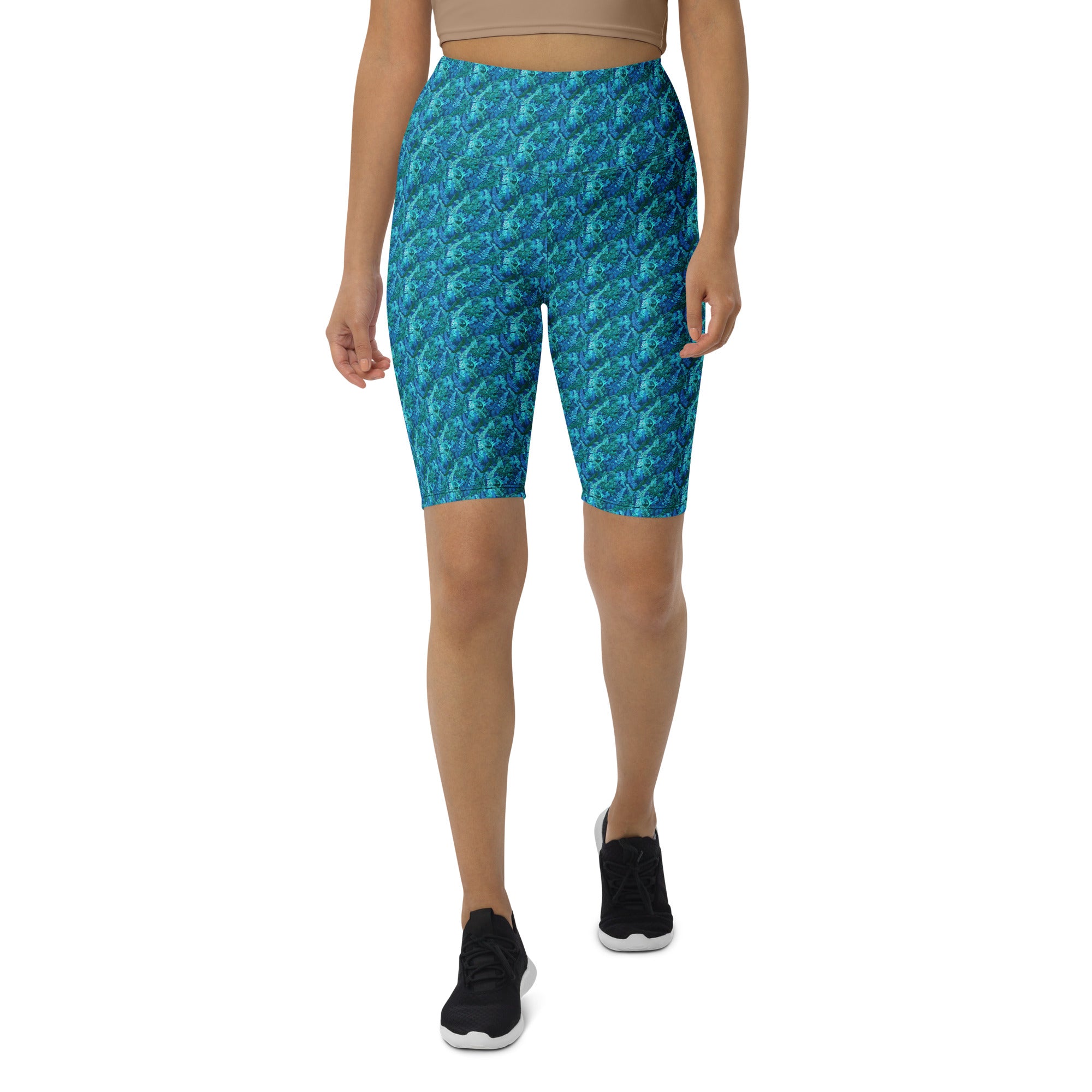 Electrik Blue Ferns Bike Shorts | GearBunch