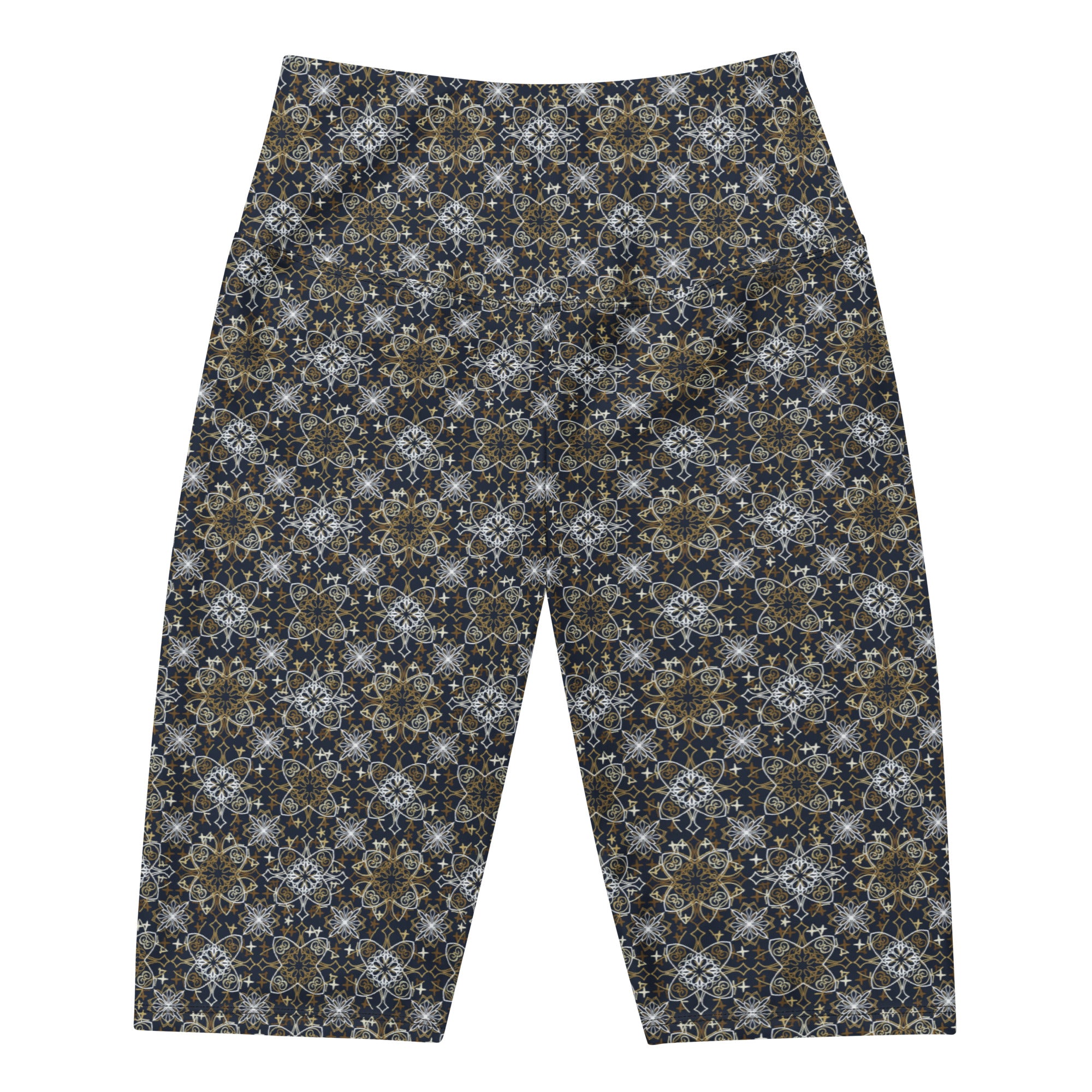 Women's cross mandala bike shorts front view