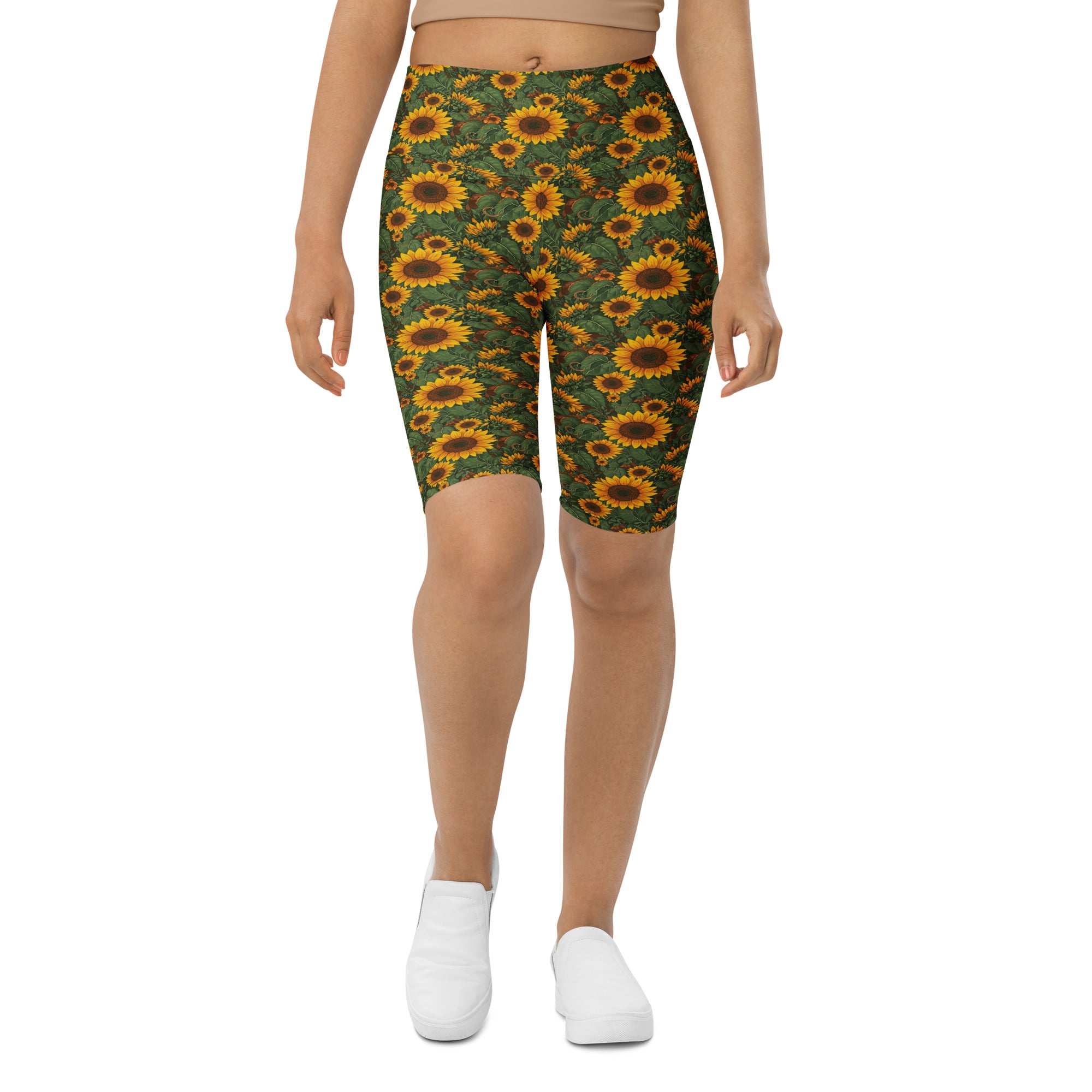 Sunflower Cross Bike Shorts | GearBunch