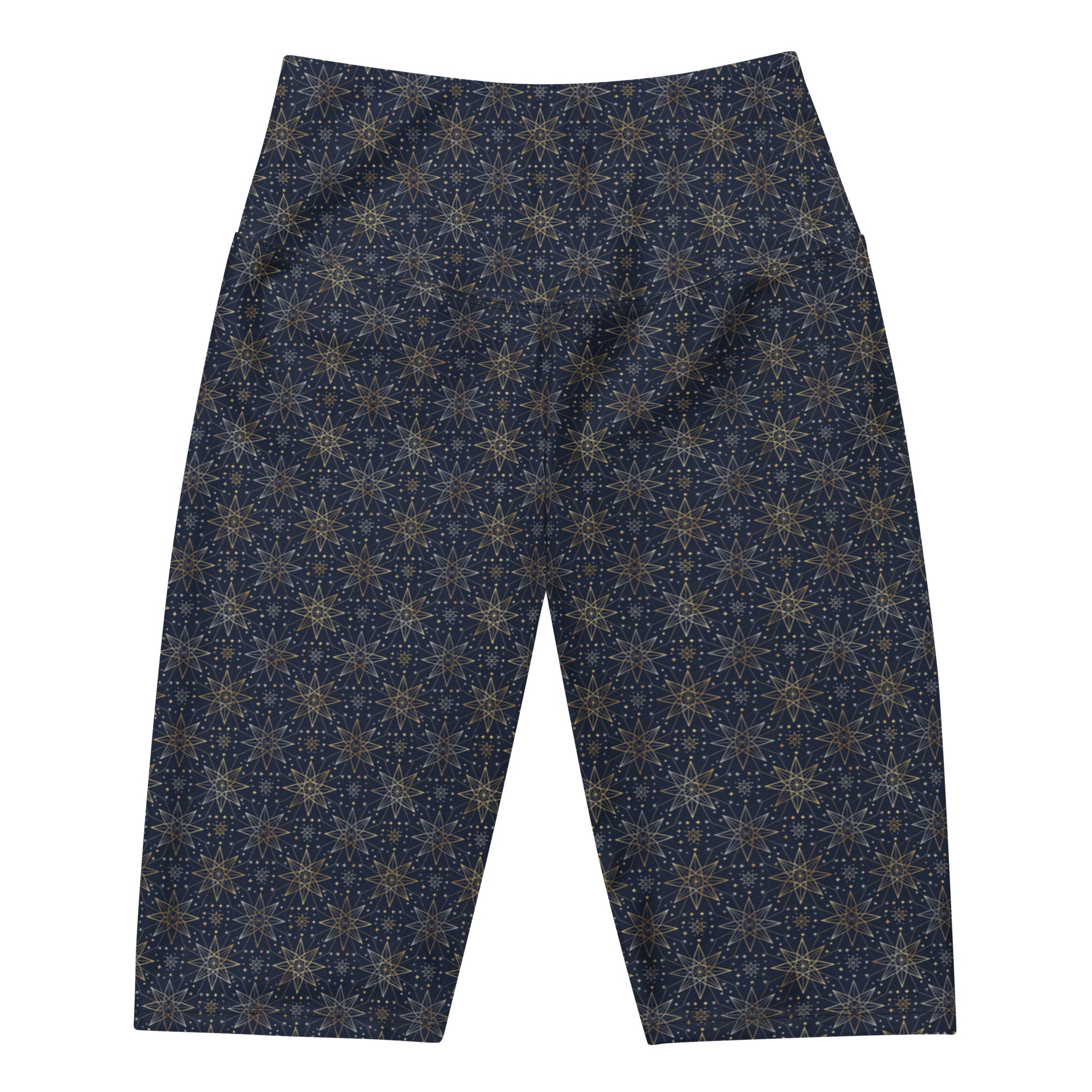 Women's geometric star of bethlehem bike shorts front view