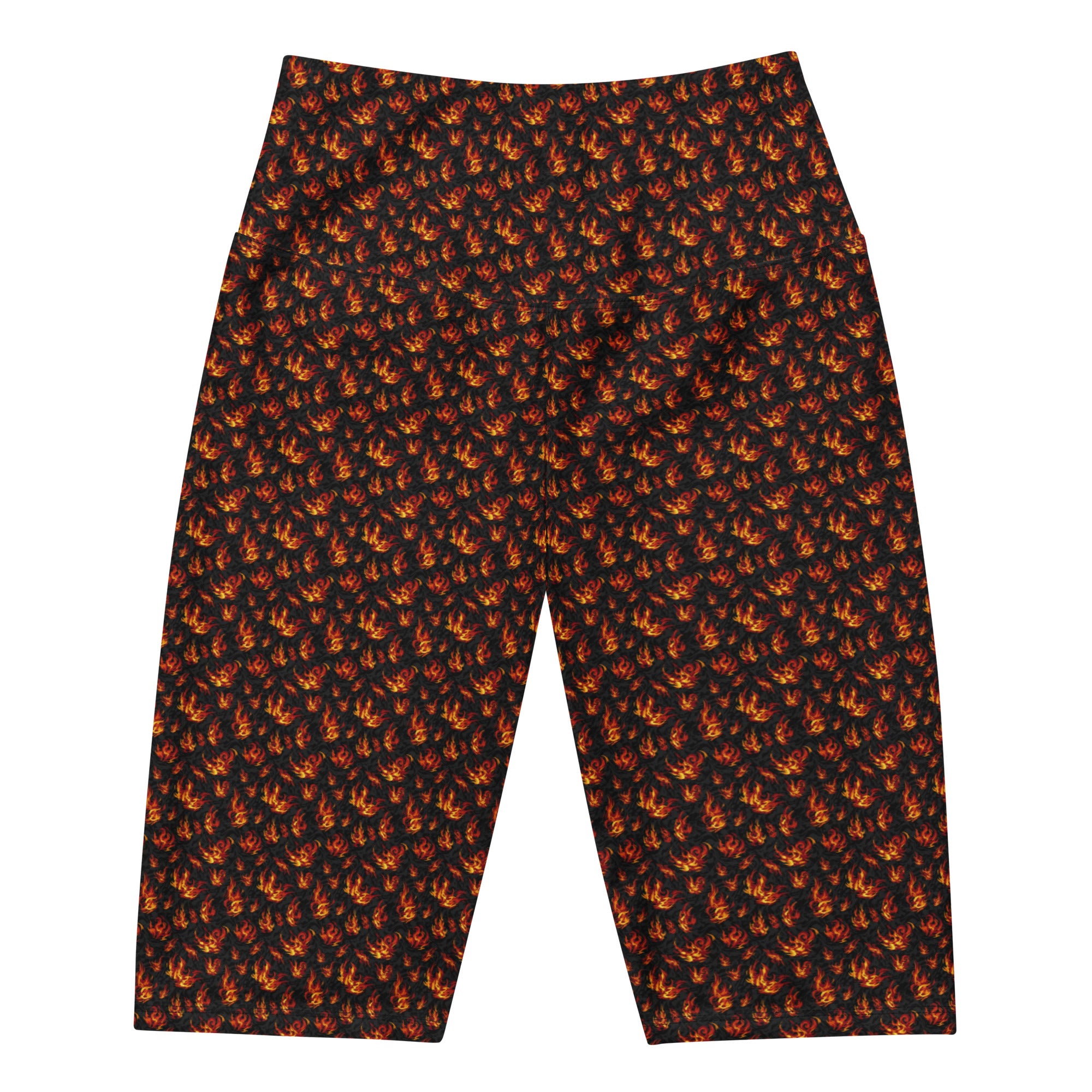 Women's holy spirit flames bike shorts front view