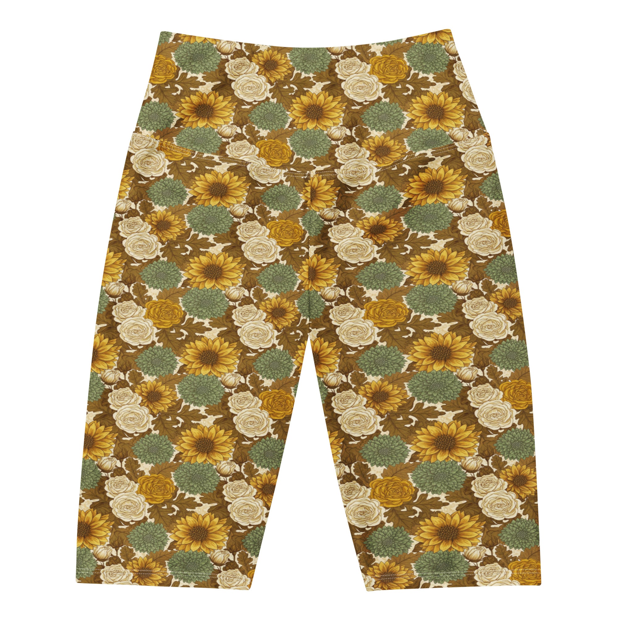 Women's botanical virgo harvest bike shorts front view