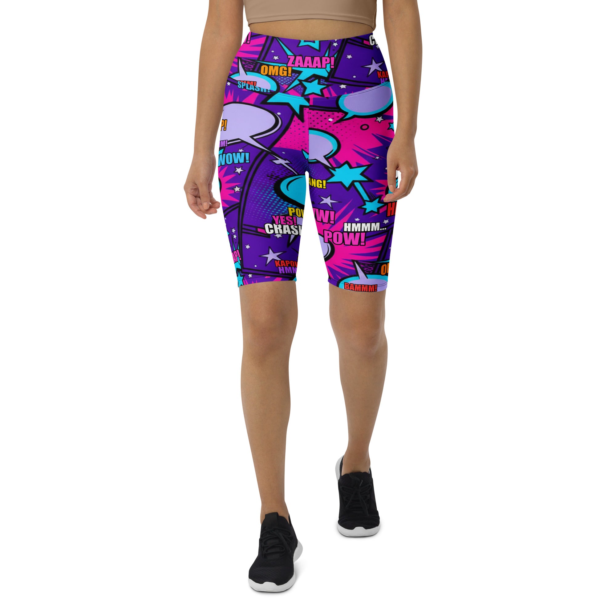 Comic Pop Galaxy Purple Bike Shorts | GearBunch