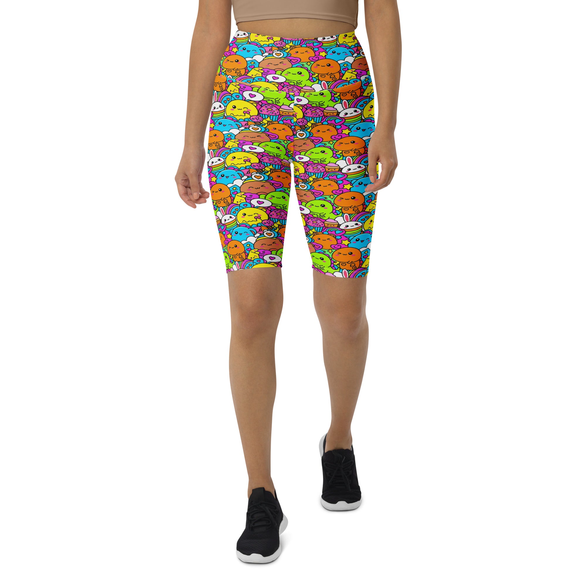 Kawaii Dinosaur Stomp Bike Shorts | GearBunch