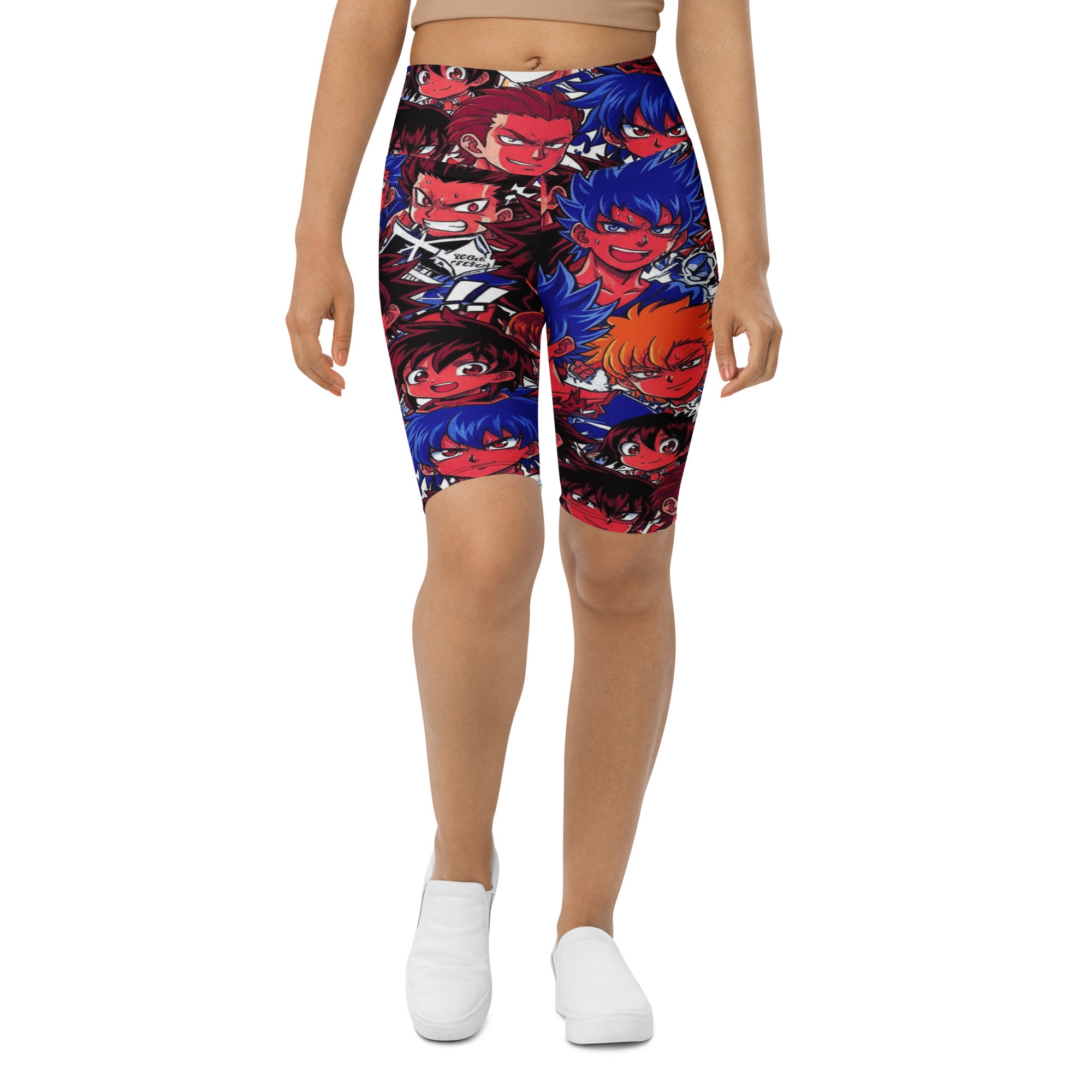 Anime Collage Dark Shonen Bike Shorts | GearBunch