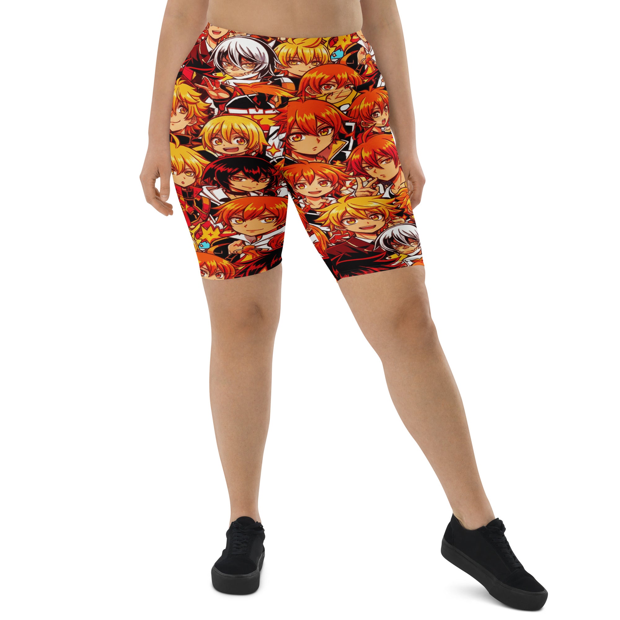 Anime Collage Fire Spirit Bike Shorts | GearBunch