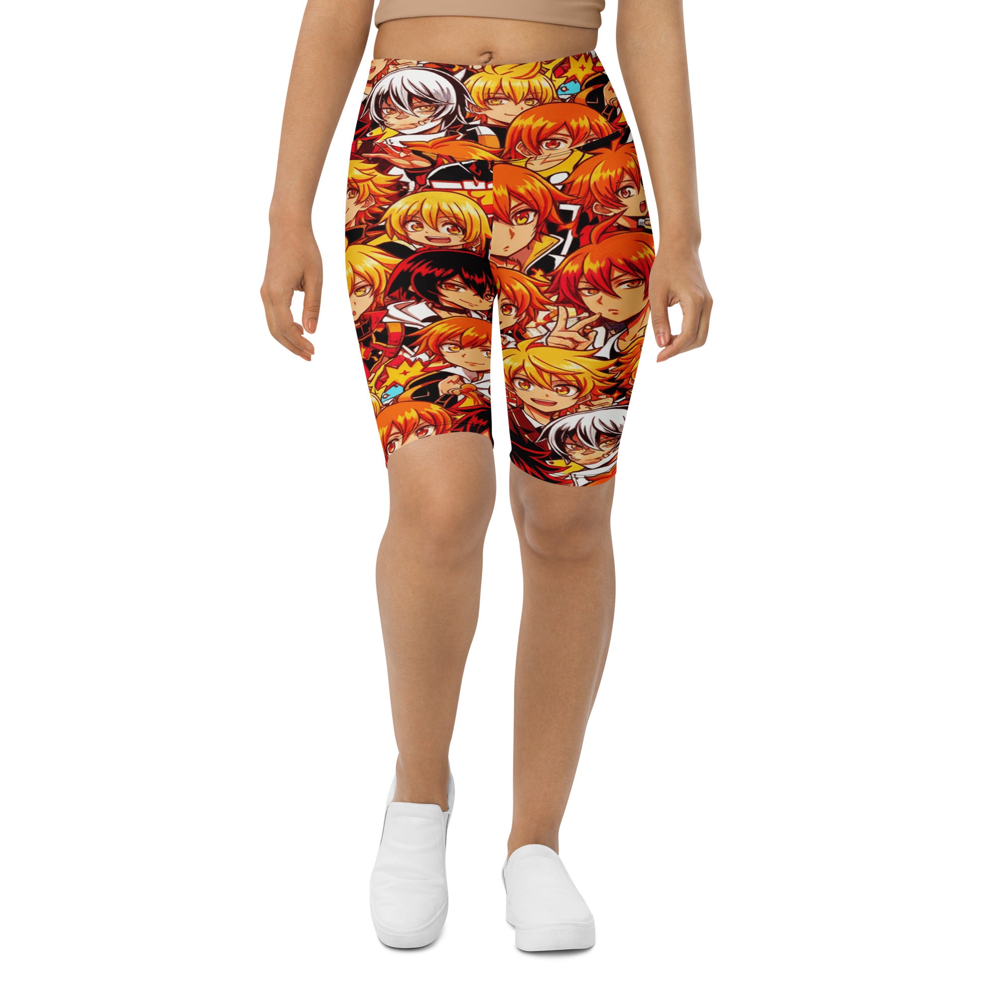 Anime Collage Fire Spirit Bike Shorts | GearBunch