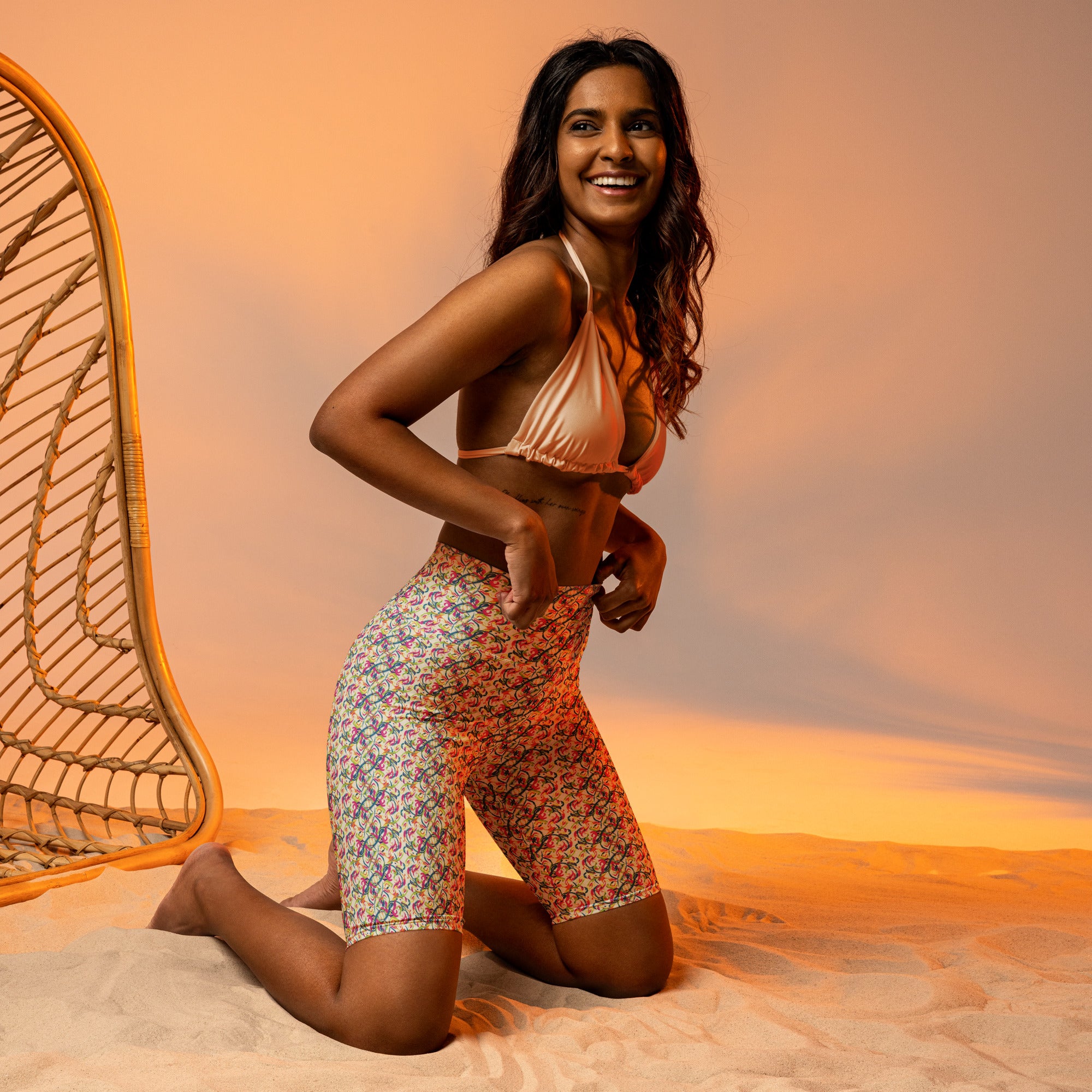 Ciao Bella Script Bike Shorts | GearBunch