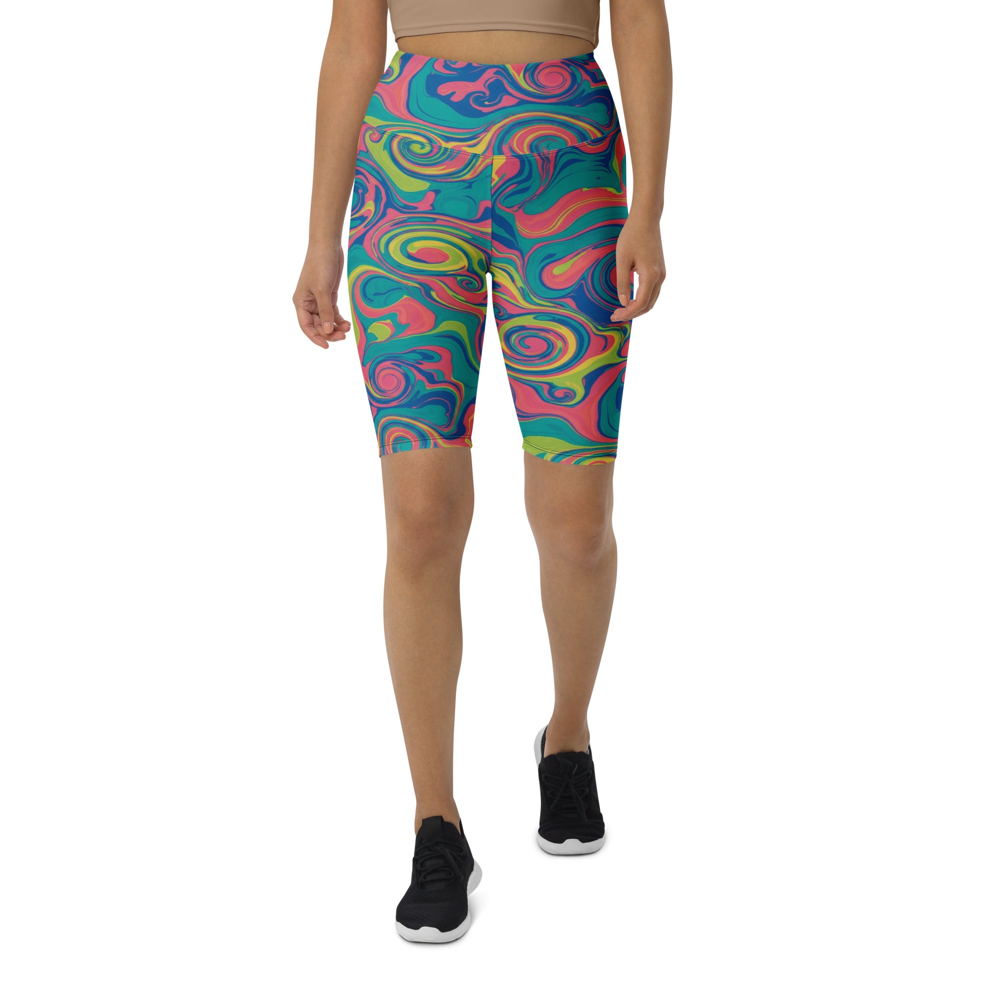 Liquid Marble Tropical Paradise Bike Shorts | GearBunch