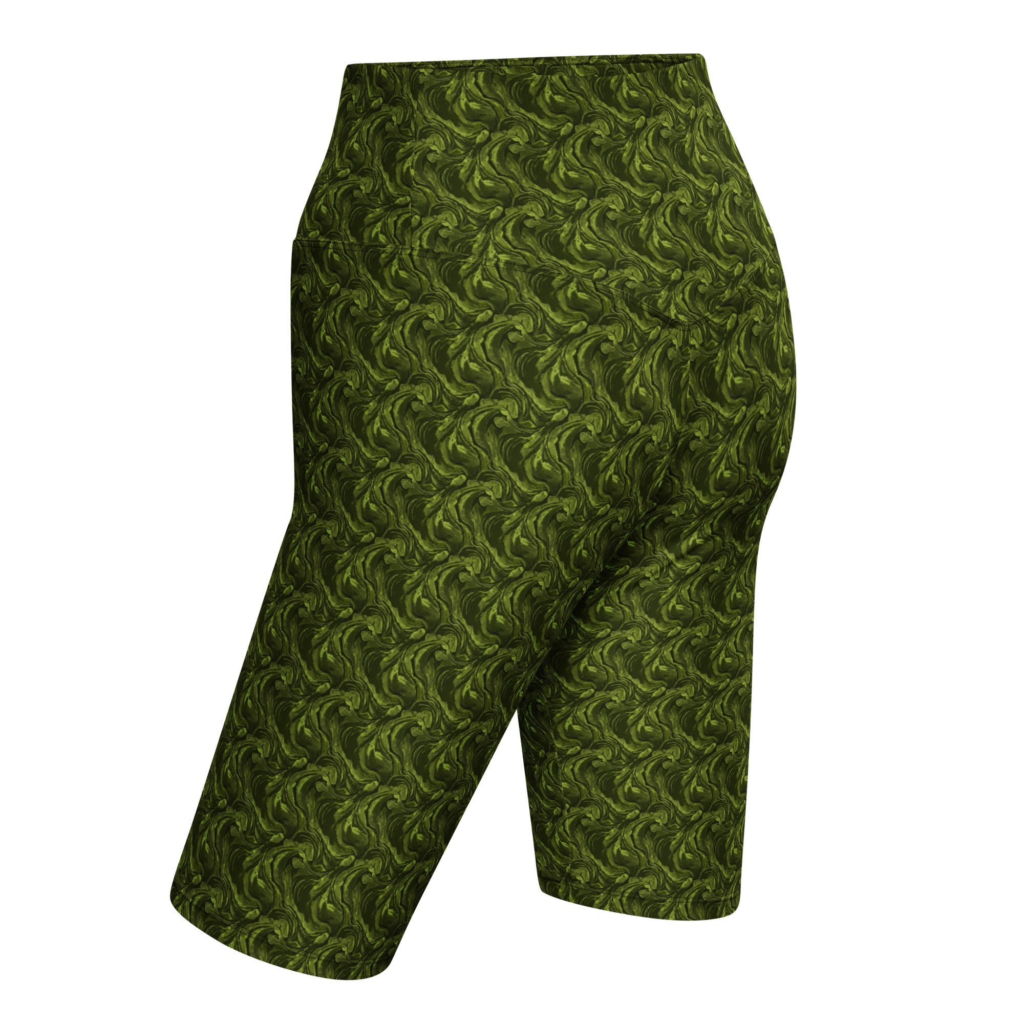 Olive Green Velvet Bike Shorts | GearBunch