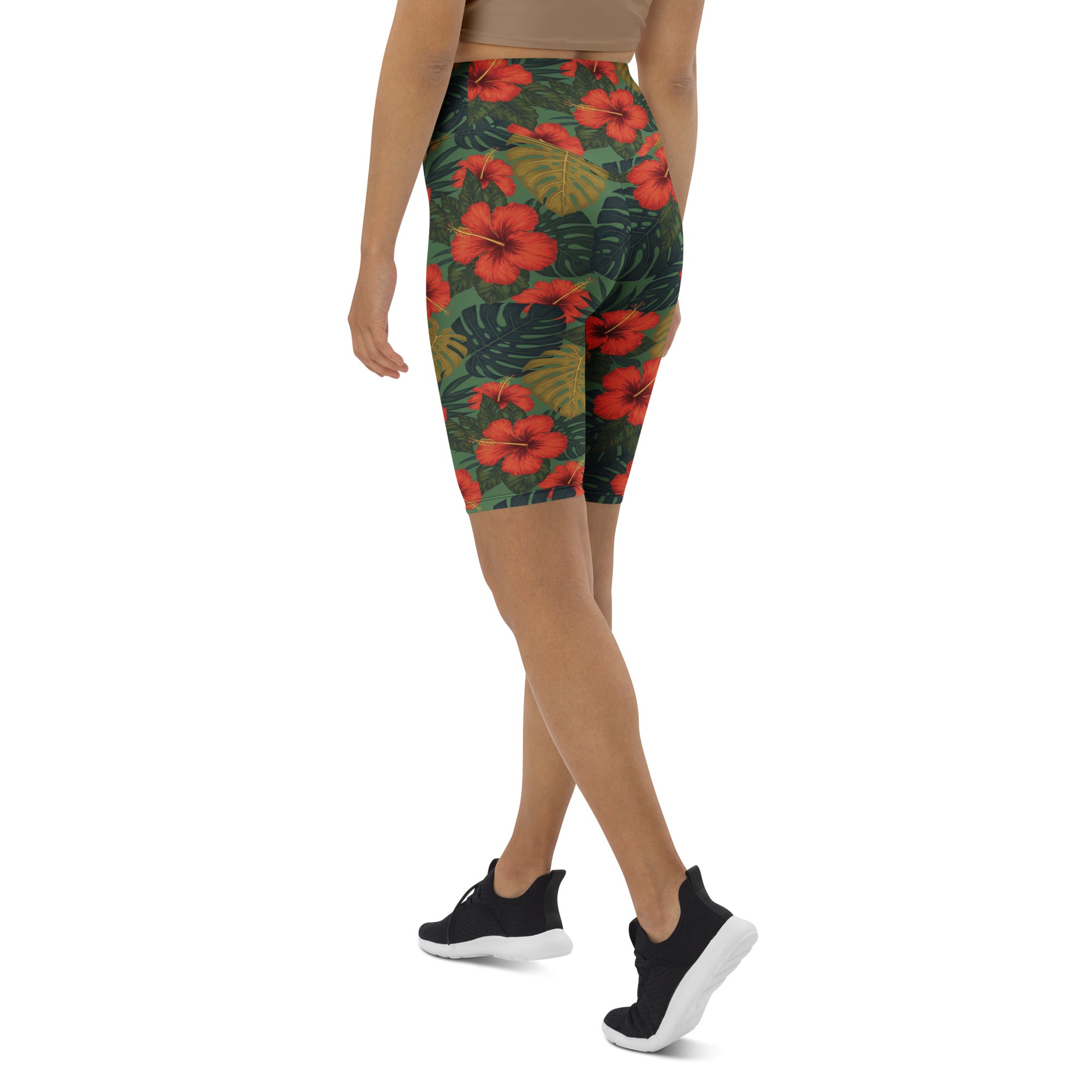 Bold Tropical Leaves Bike Shorts | GearBunch