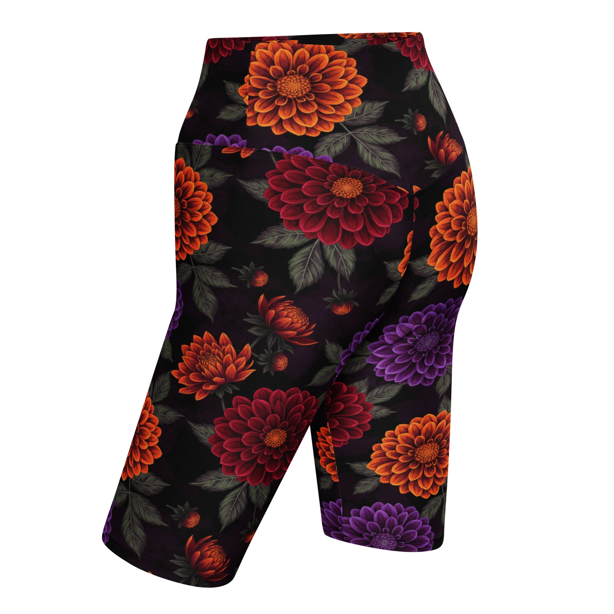 Opulent Dahlia Garden Bike Shorts | GearBunch