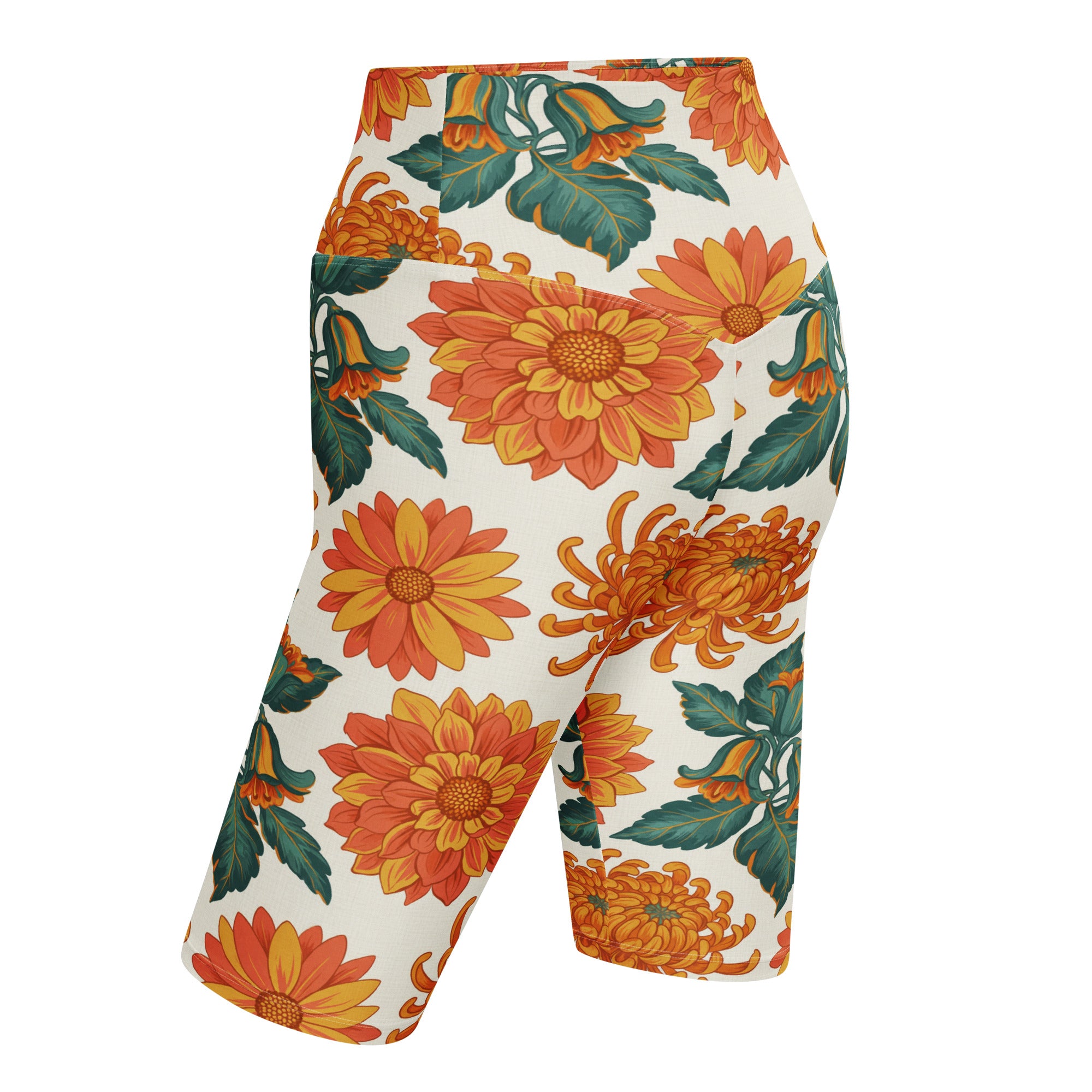 Retro Floral Seventies Bike Shorts | GearBunch