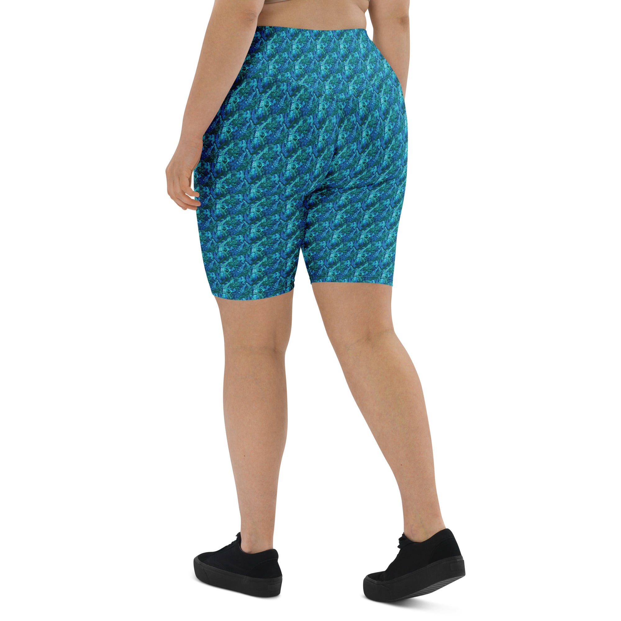 Electrik Blue Ferns Bike Shorts | GearBunch