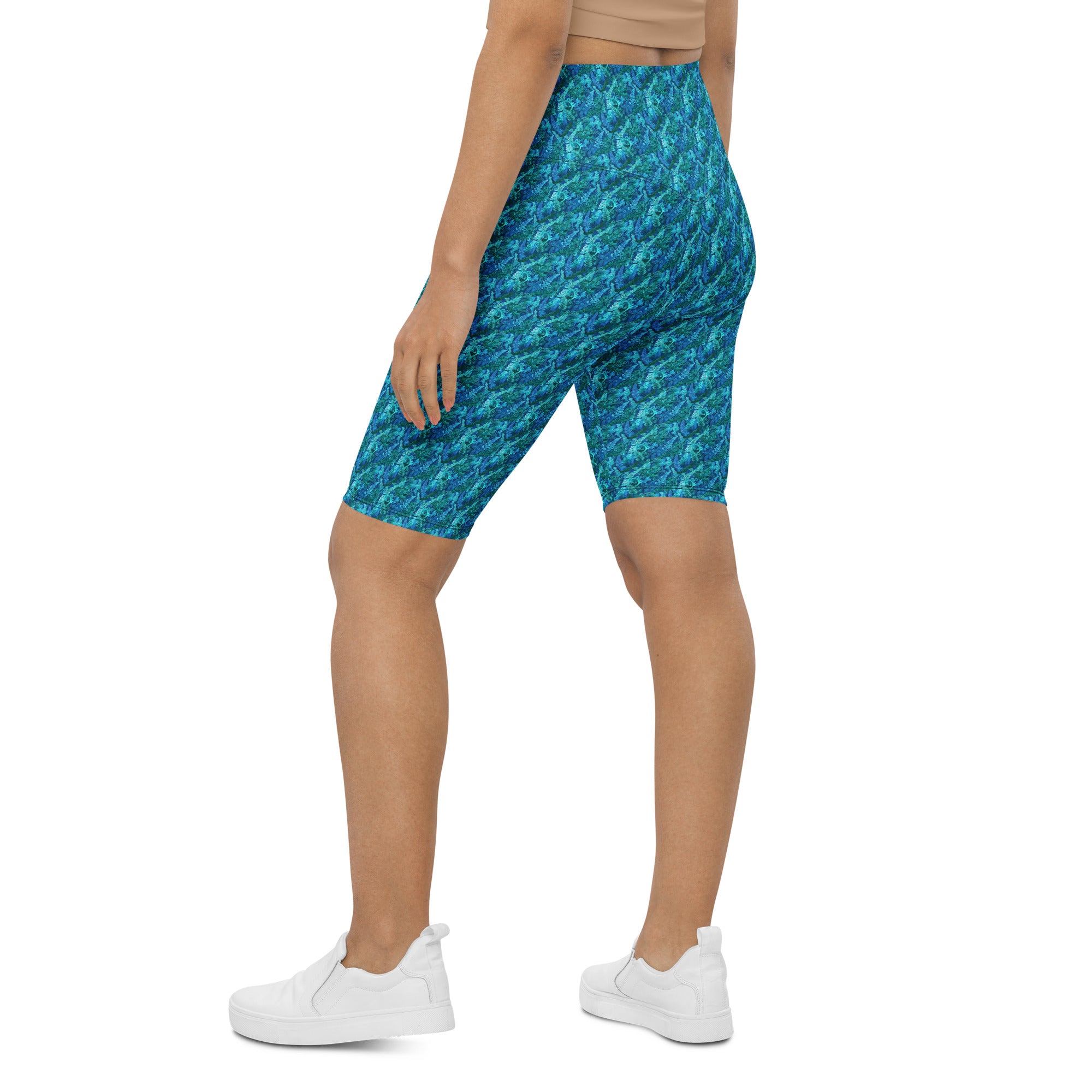 Electrik Blue Ferns Bike Shorts | GearBunch