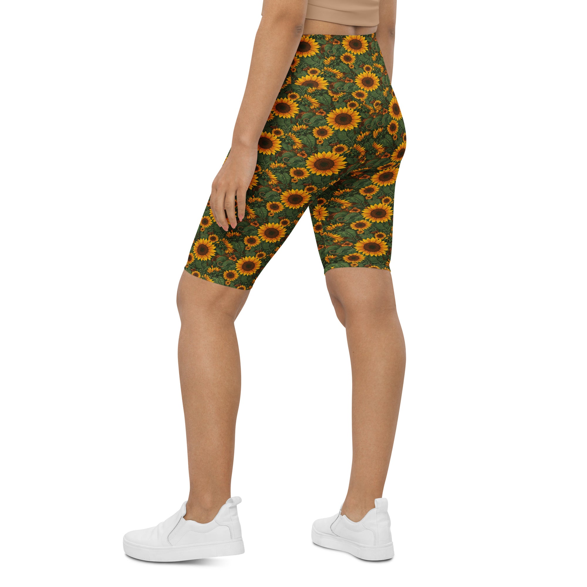 Sunflower Cross Bike Shorts | GearBunch