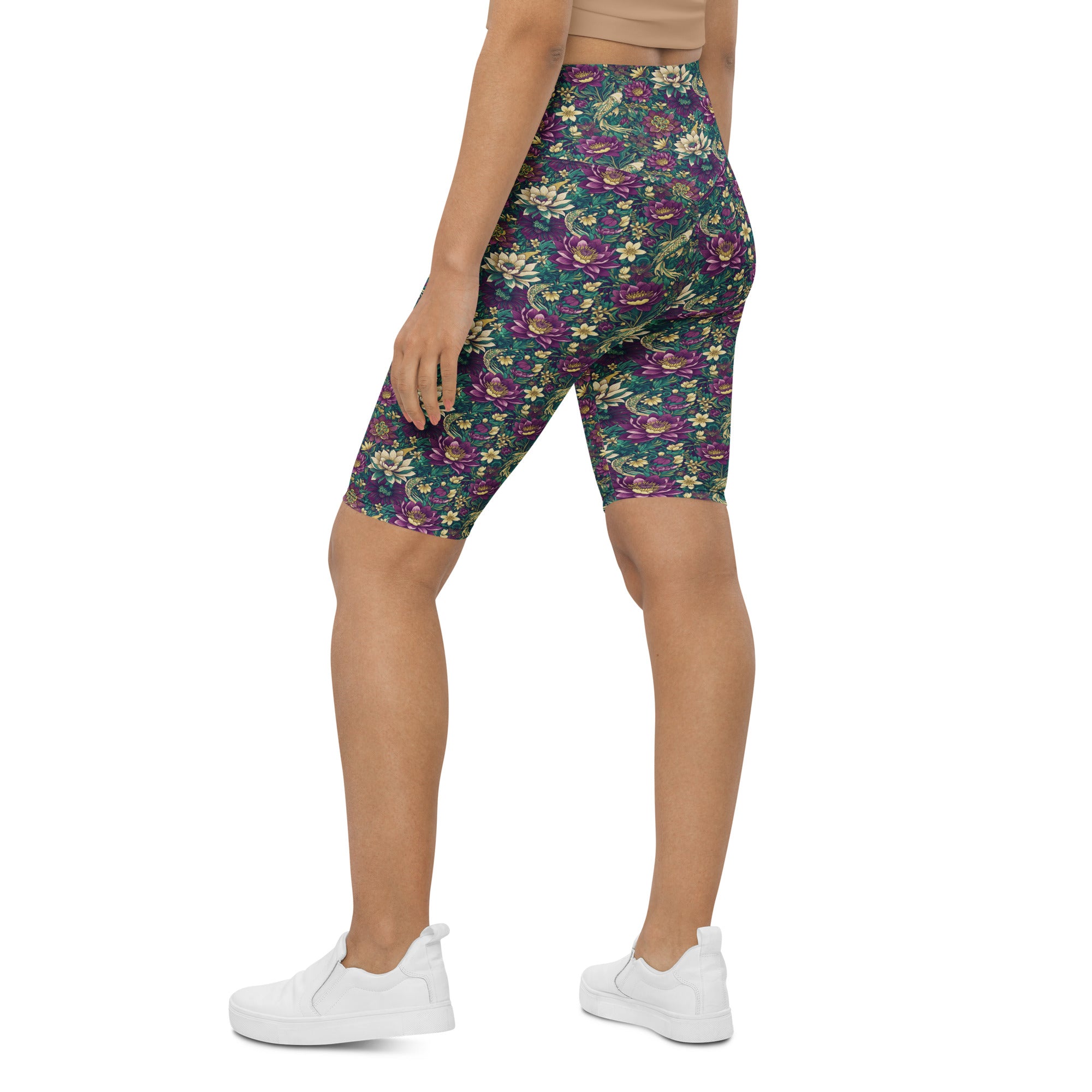 Pisces Koi Floral Bike Shorts | GearBunch
