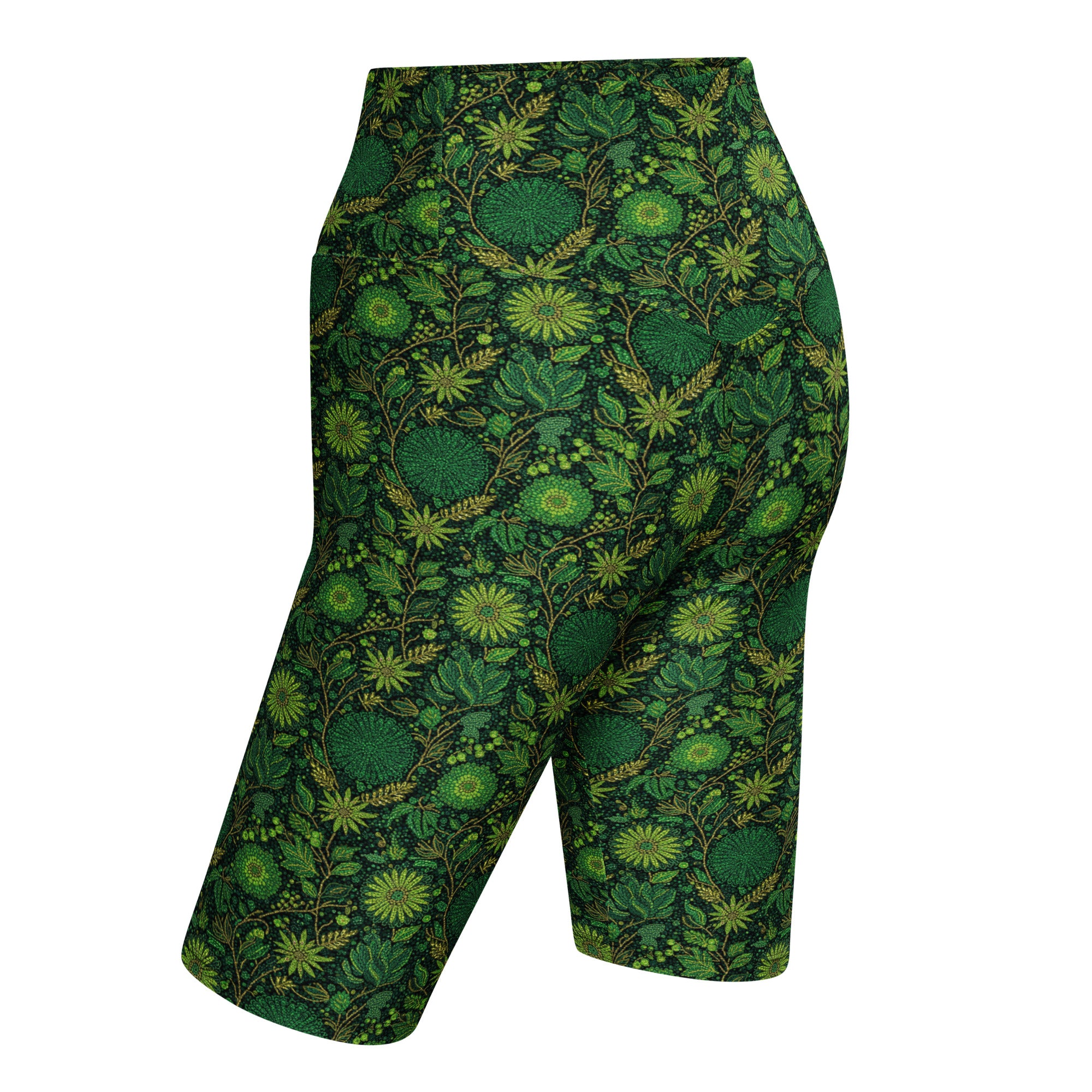 Emerald Paillette Jungle Bike Shorts | GearBunch