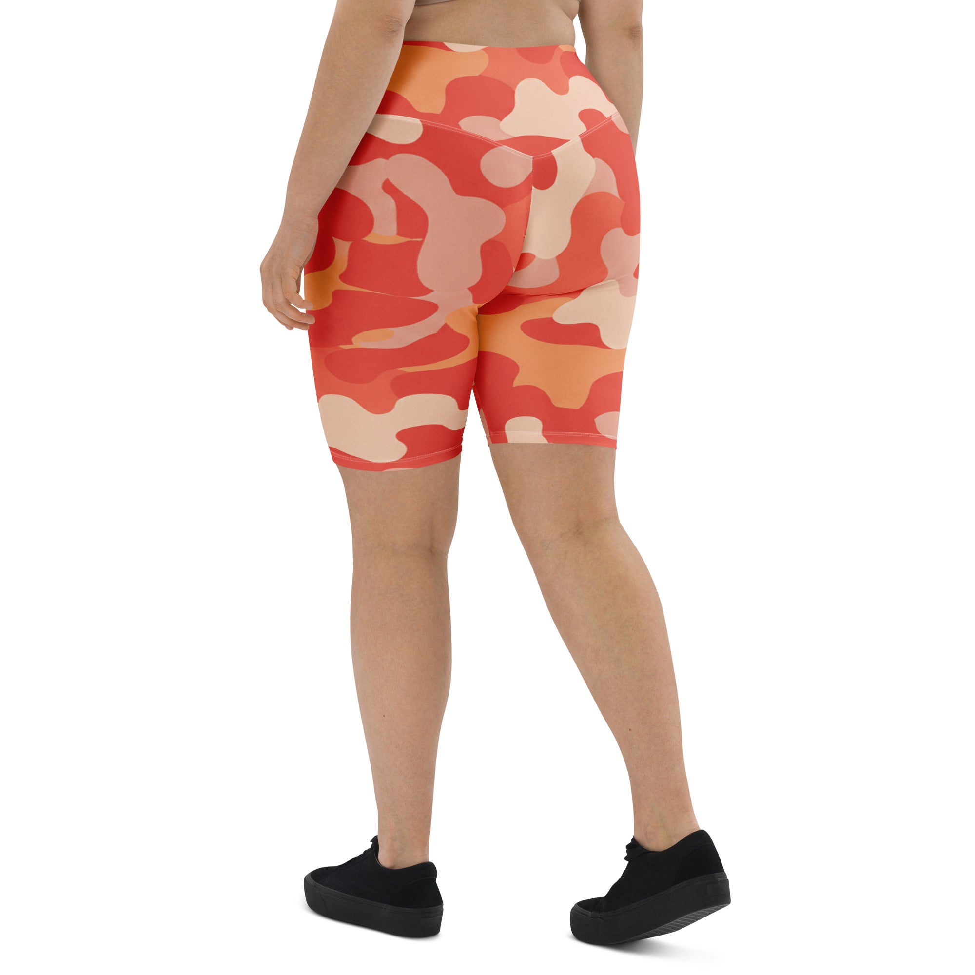 Coral Sunset Camo Bike Shorts | GearBunch