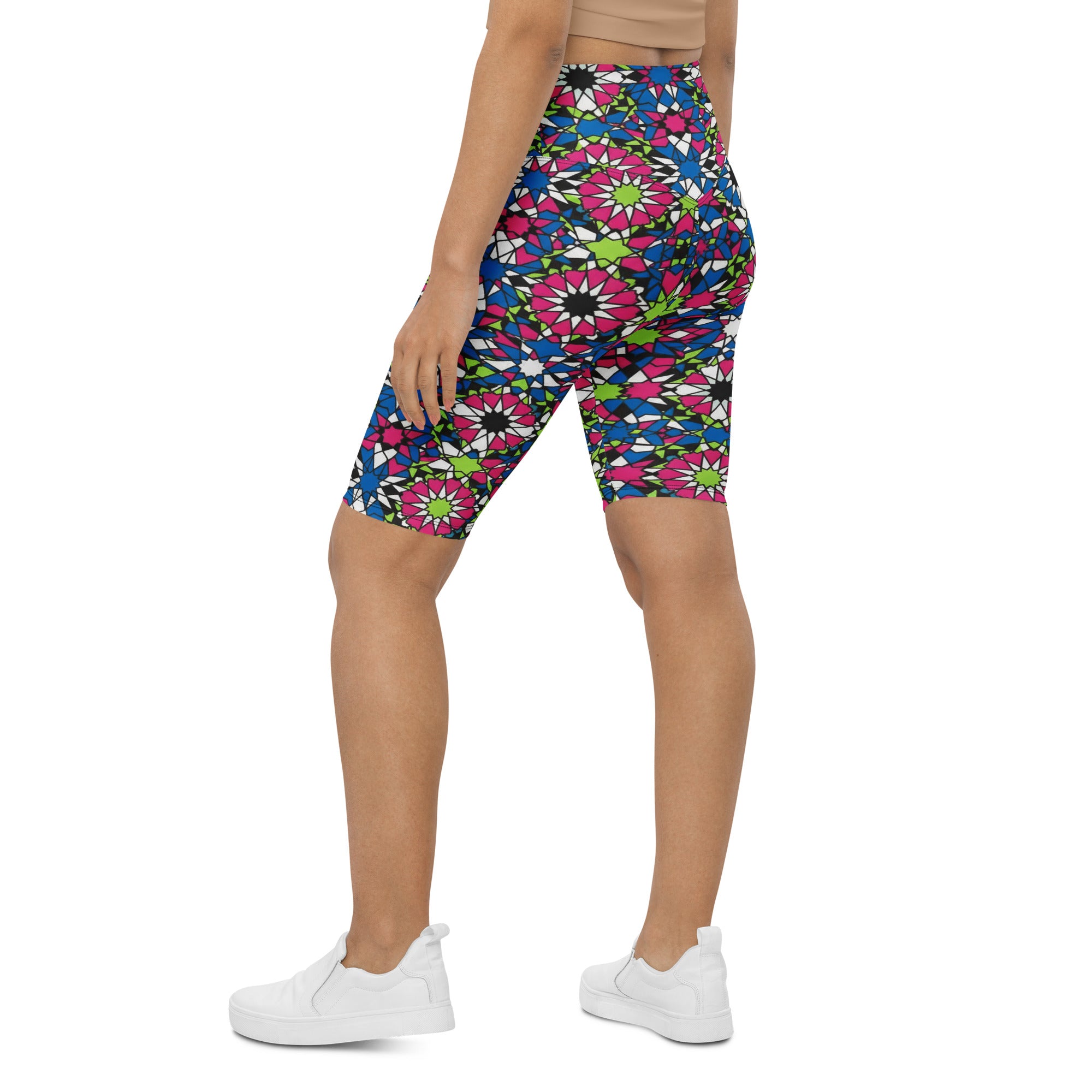 Zellige Electric Neon Bike Shorts | GearBunch