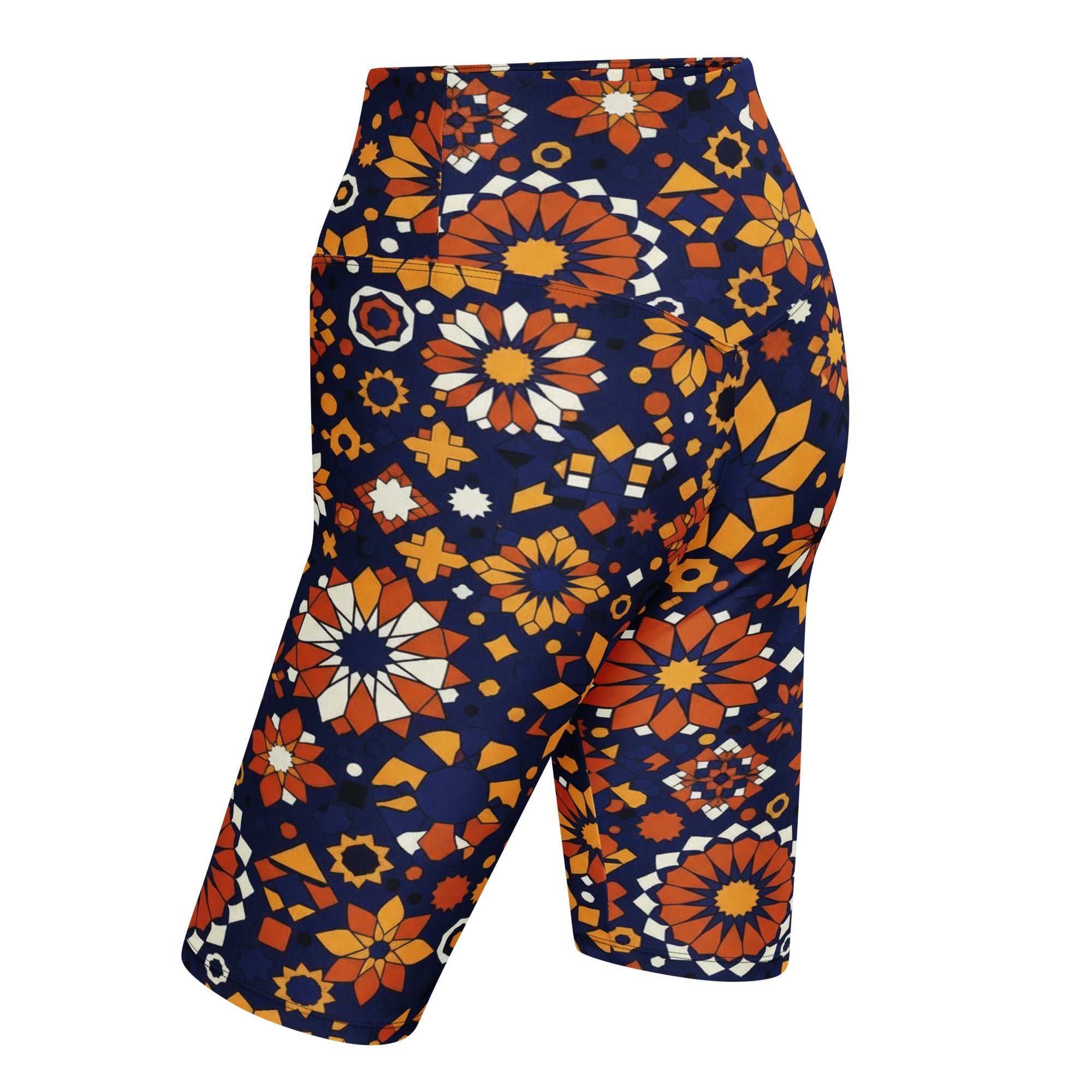 Zellige Indigo Saffron Bike Shorts | GearBunch