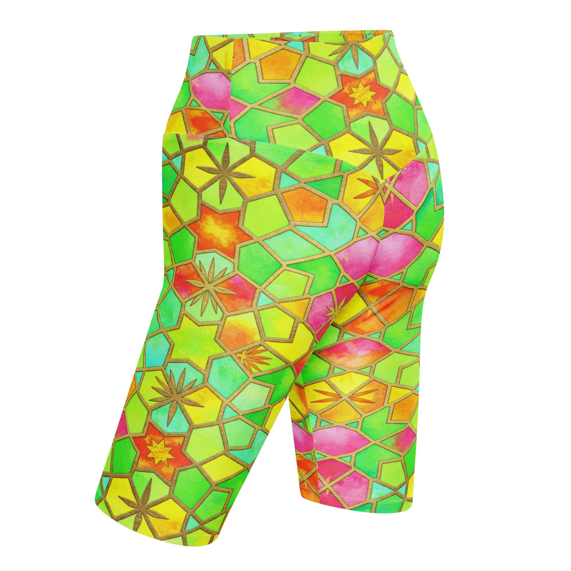Arabic Watercolour Tropical Punch Bike Shorts | GearBunch