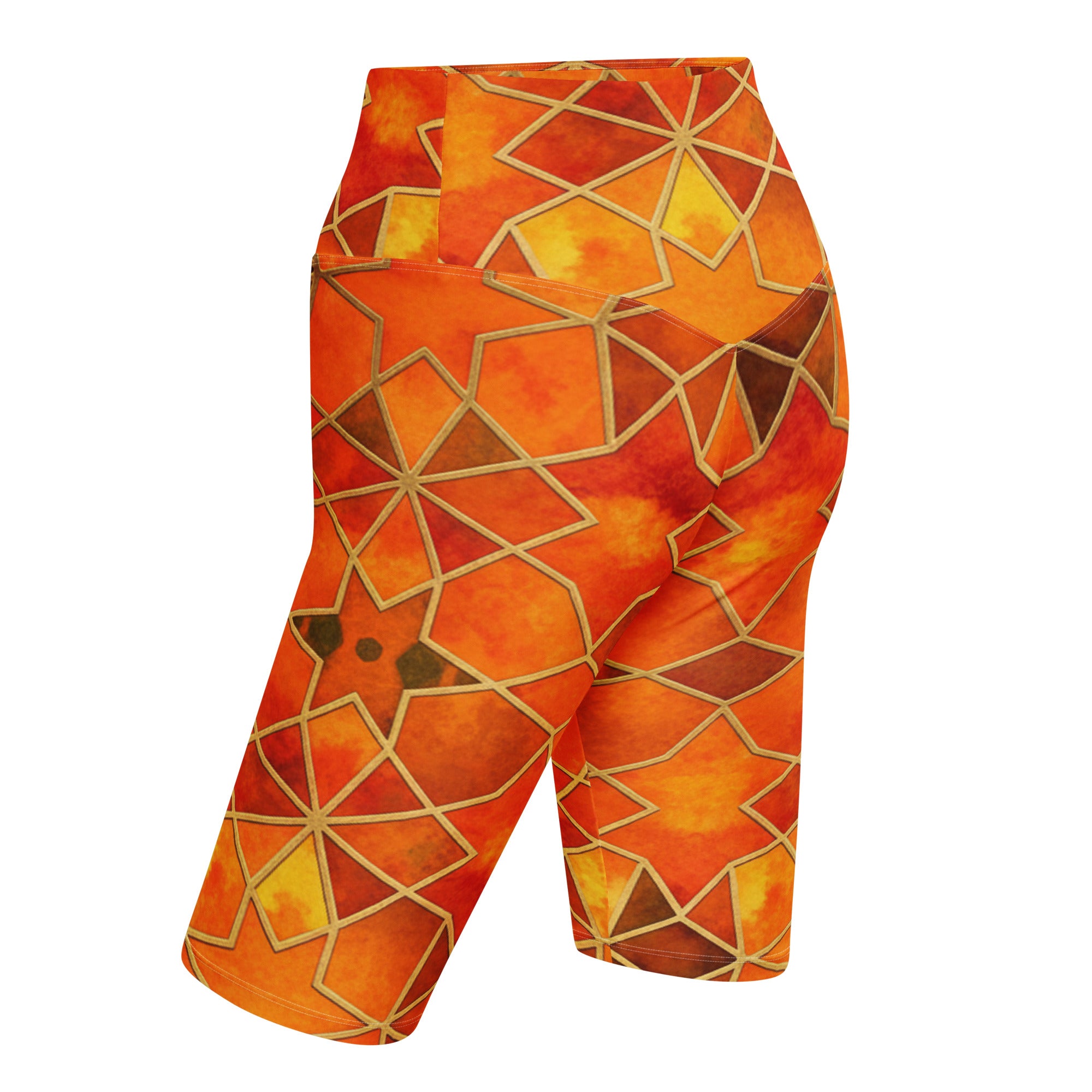 Arabic Watercolour Autumn Spice Bike Shorts | GearBunch