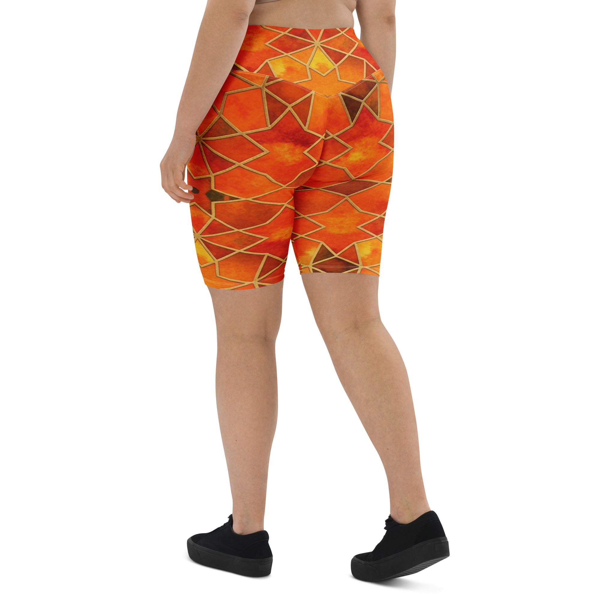 Arabic Watercolour Autumn Spice Bike Shorts | GearBunch