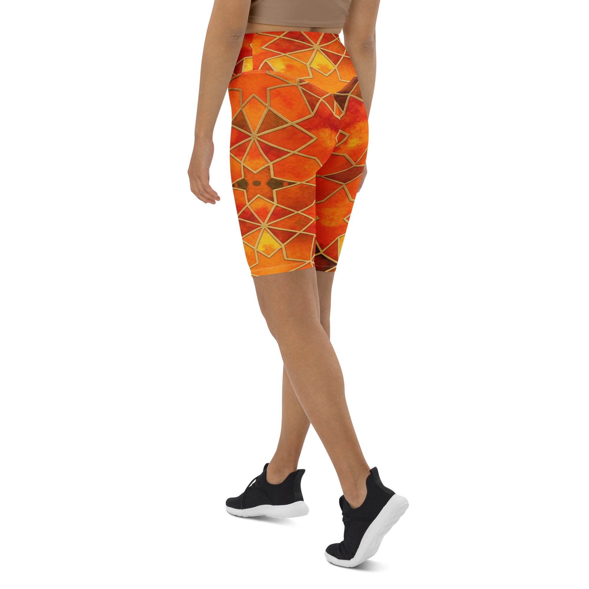 Arabic Watercolour Autumn Spice Bike Shorts | GearBunch