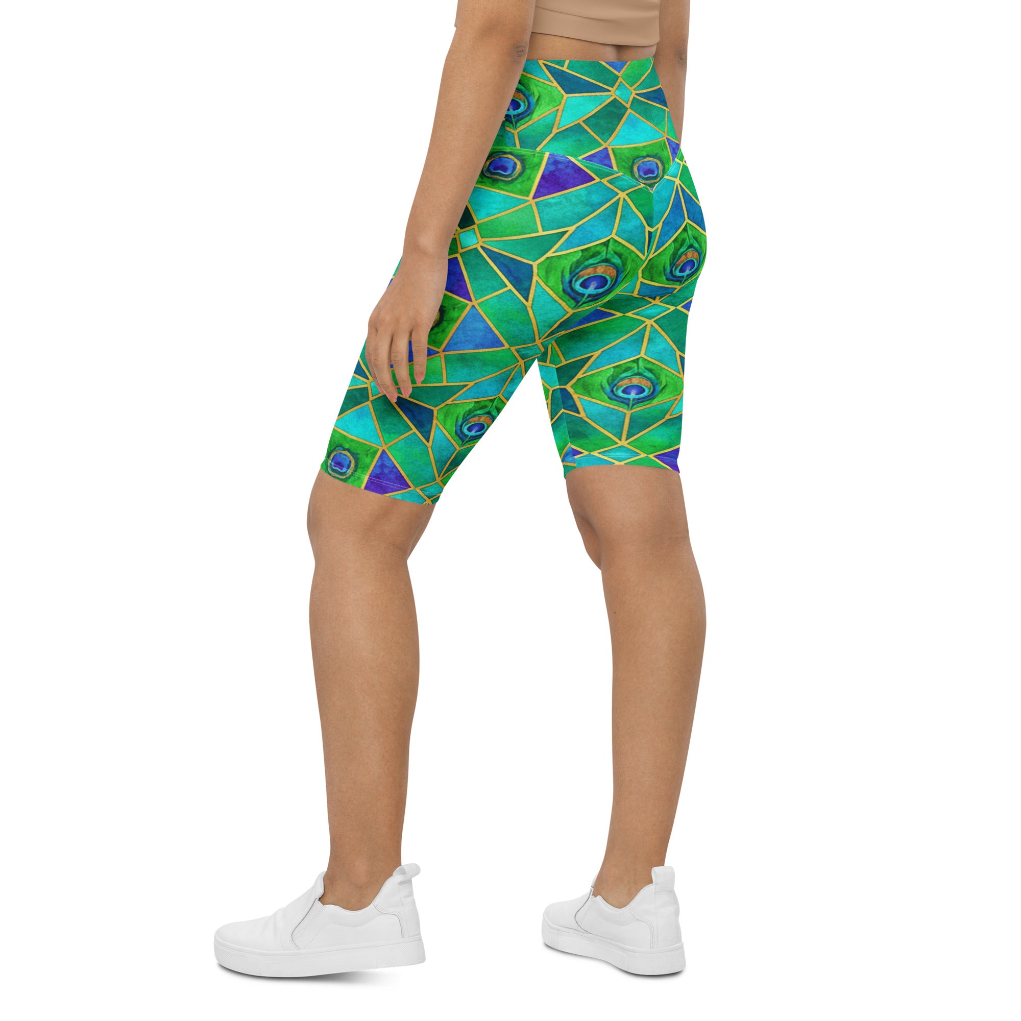Peacock Plume Bike Shorts | GearBunch