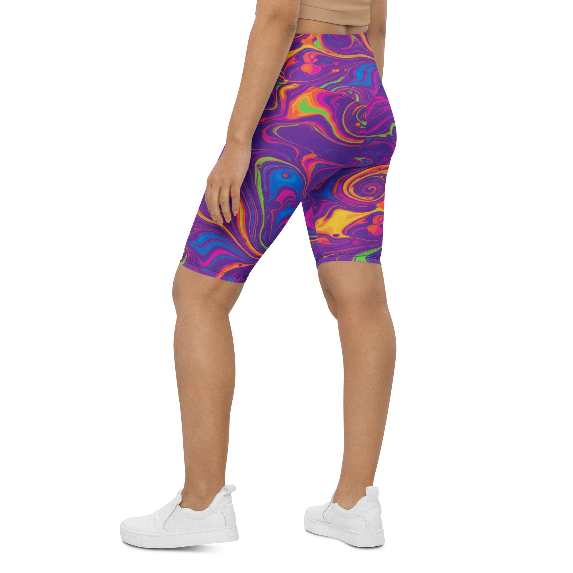 Liquid Marble Neon Bike Shorts | GearBunch