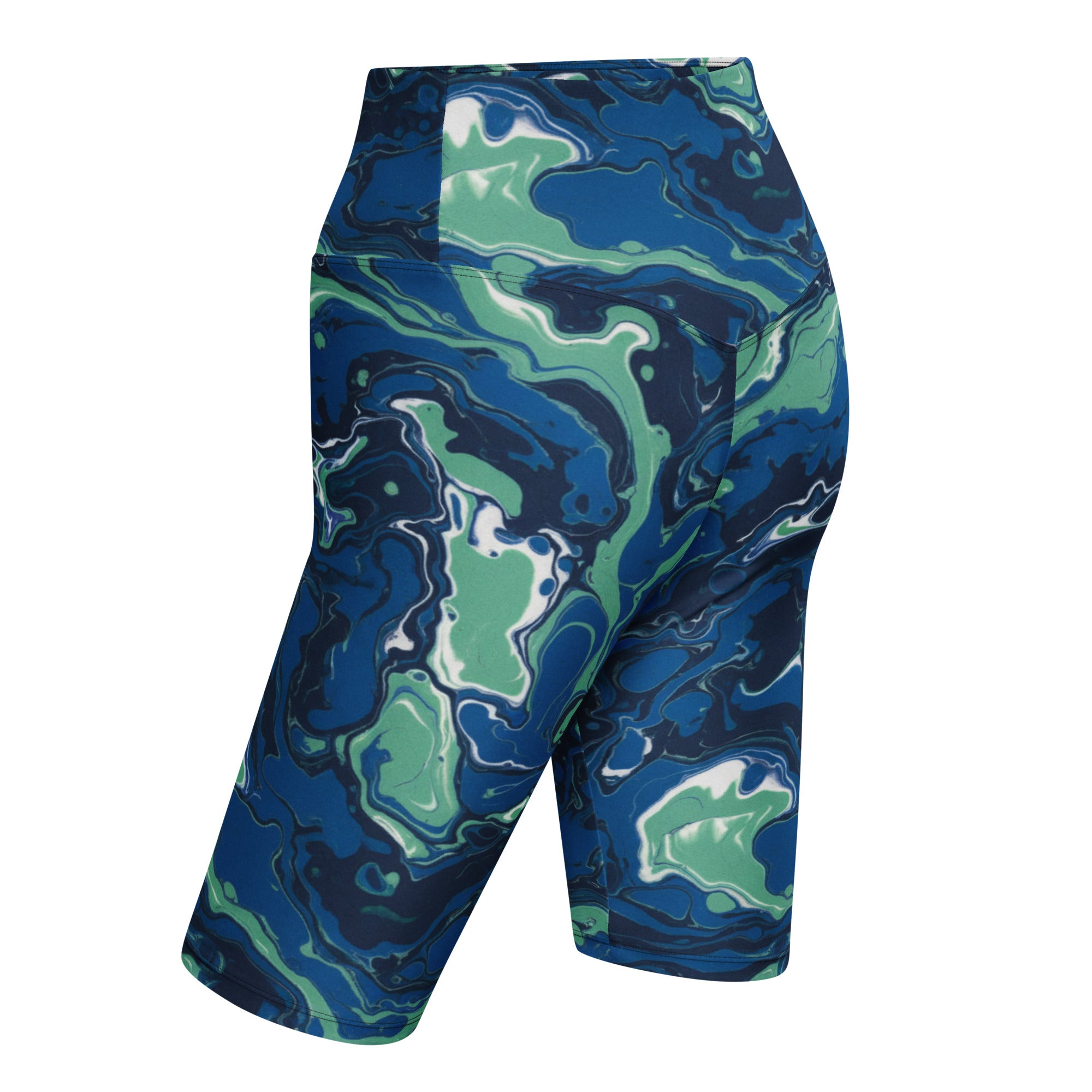 Liquid Marble Ocean Current Bike Shorts | GearBunch