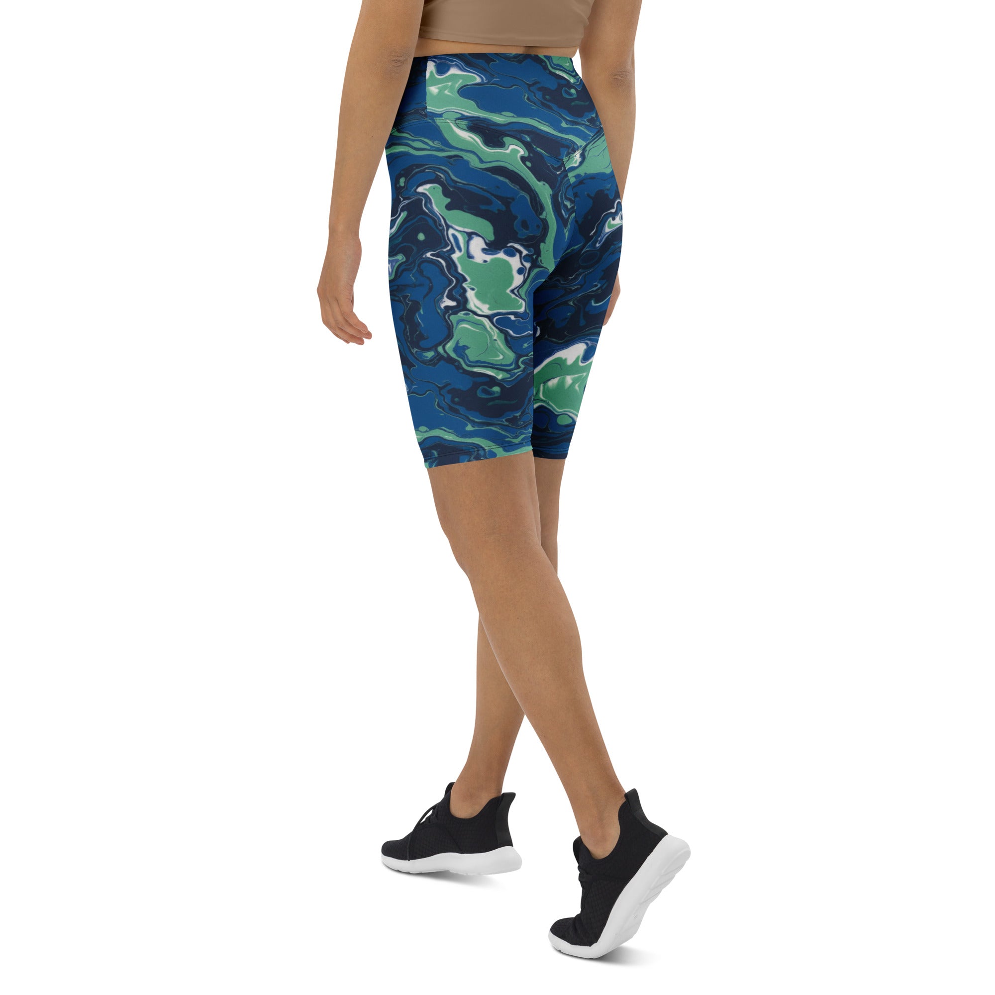 Liquid Marble Ocean Current Bike Shorts | GearBunch