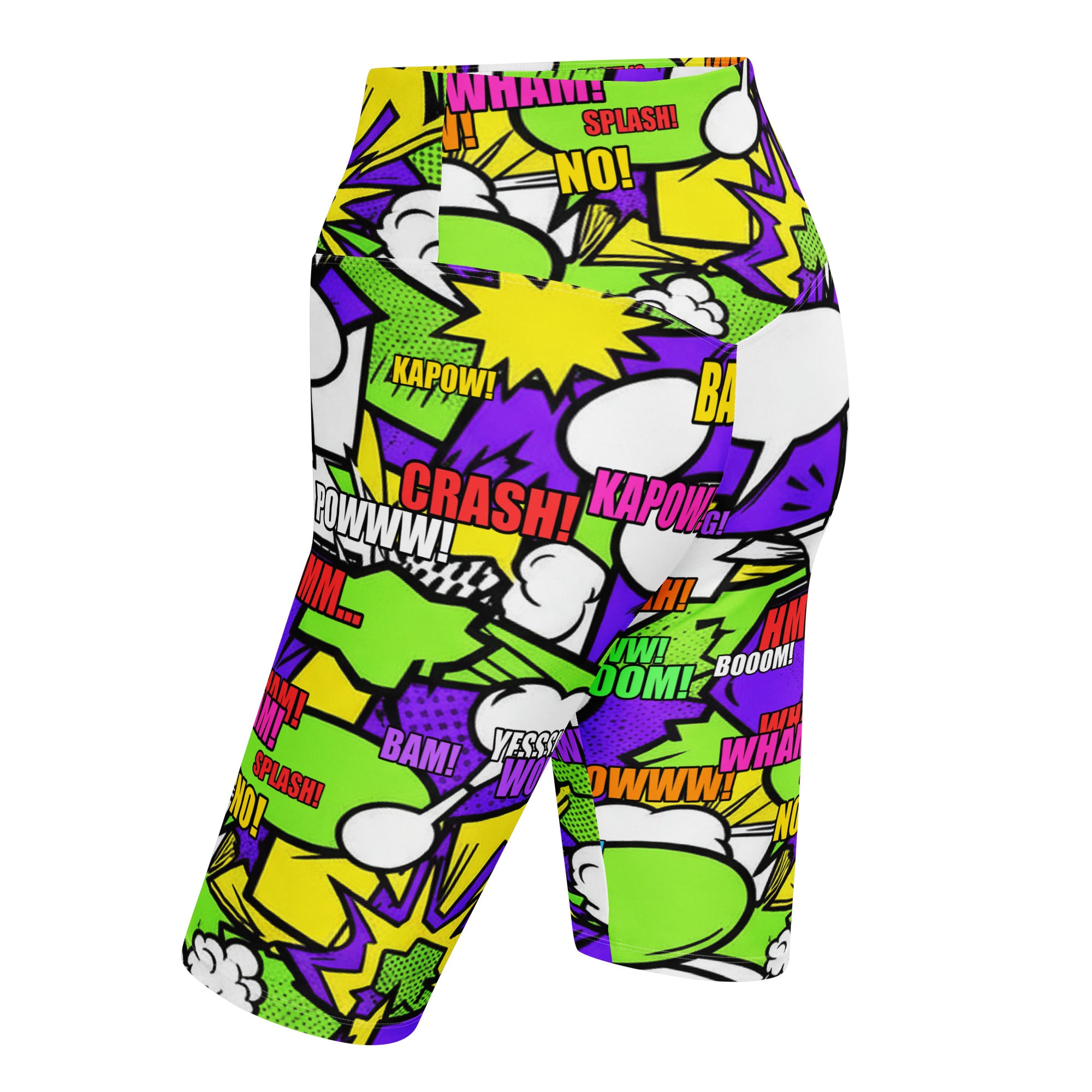 Comic Pop Toxic Green Bike Shorts | GearBunch