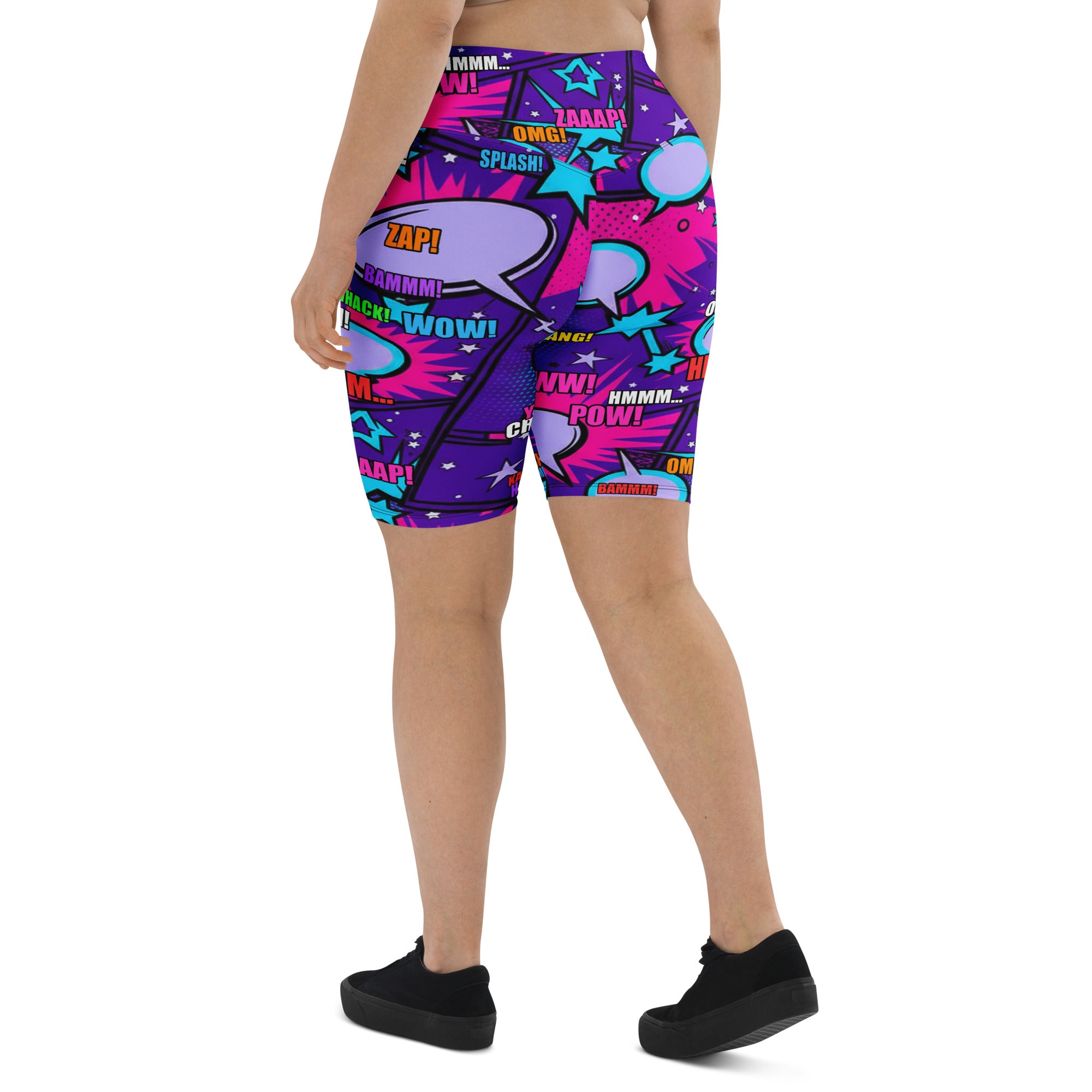 Comic Pop Galaxy Purple Bike Shorts | GearBunch