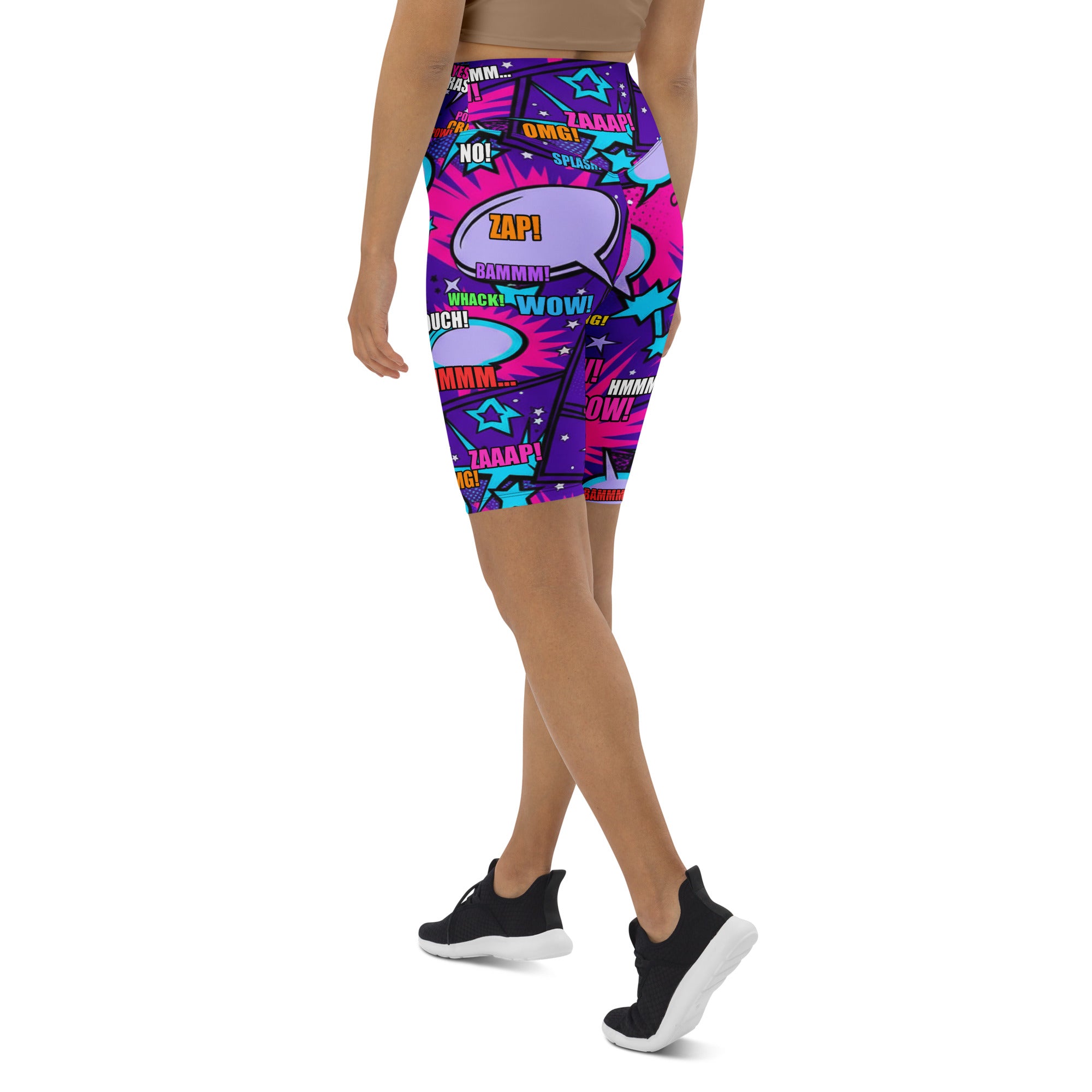 Comic Pop Galaxy Purple Bike Shorts | GearBunch