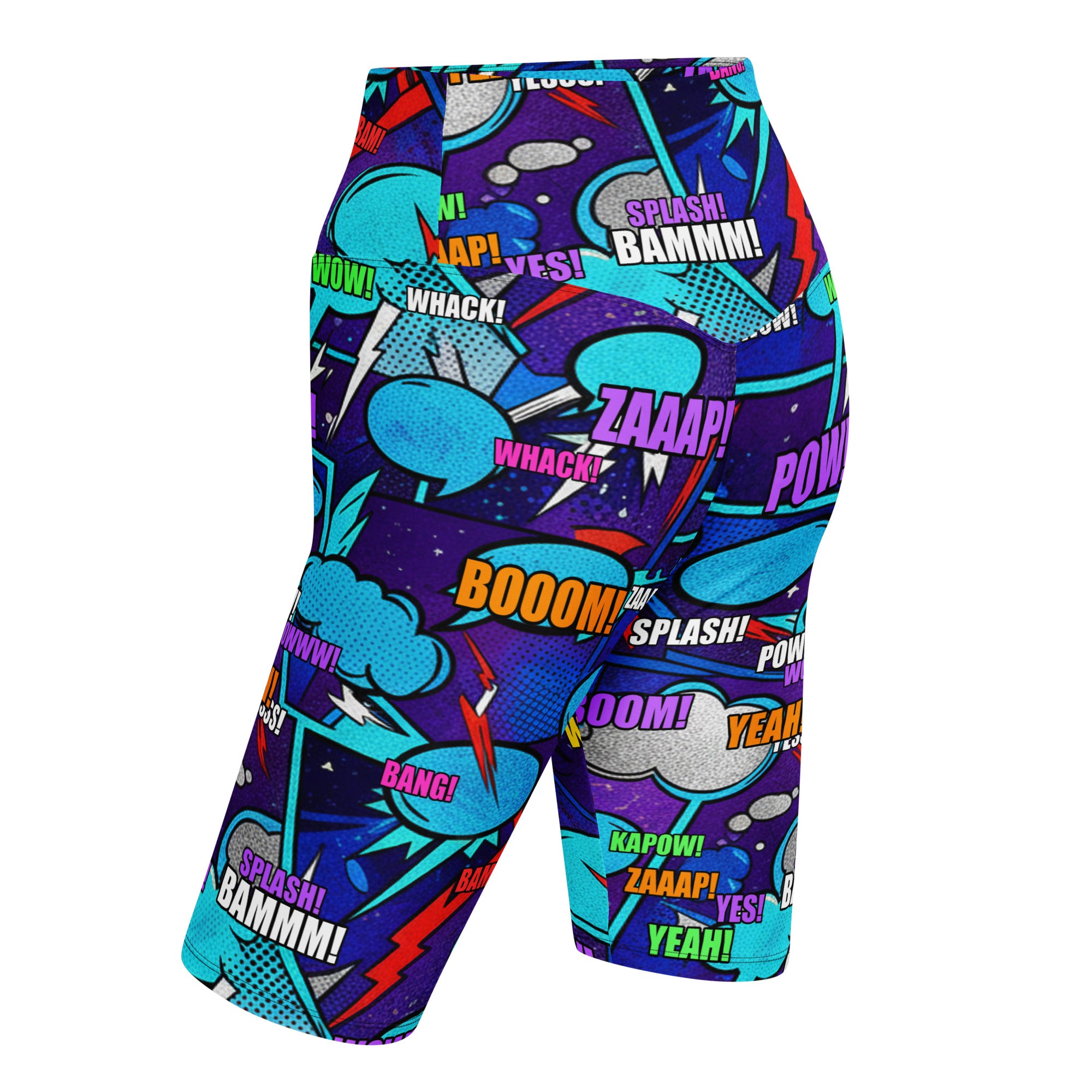 Comic Strip Space Battle Bike Shorts | GearBunch
