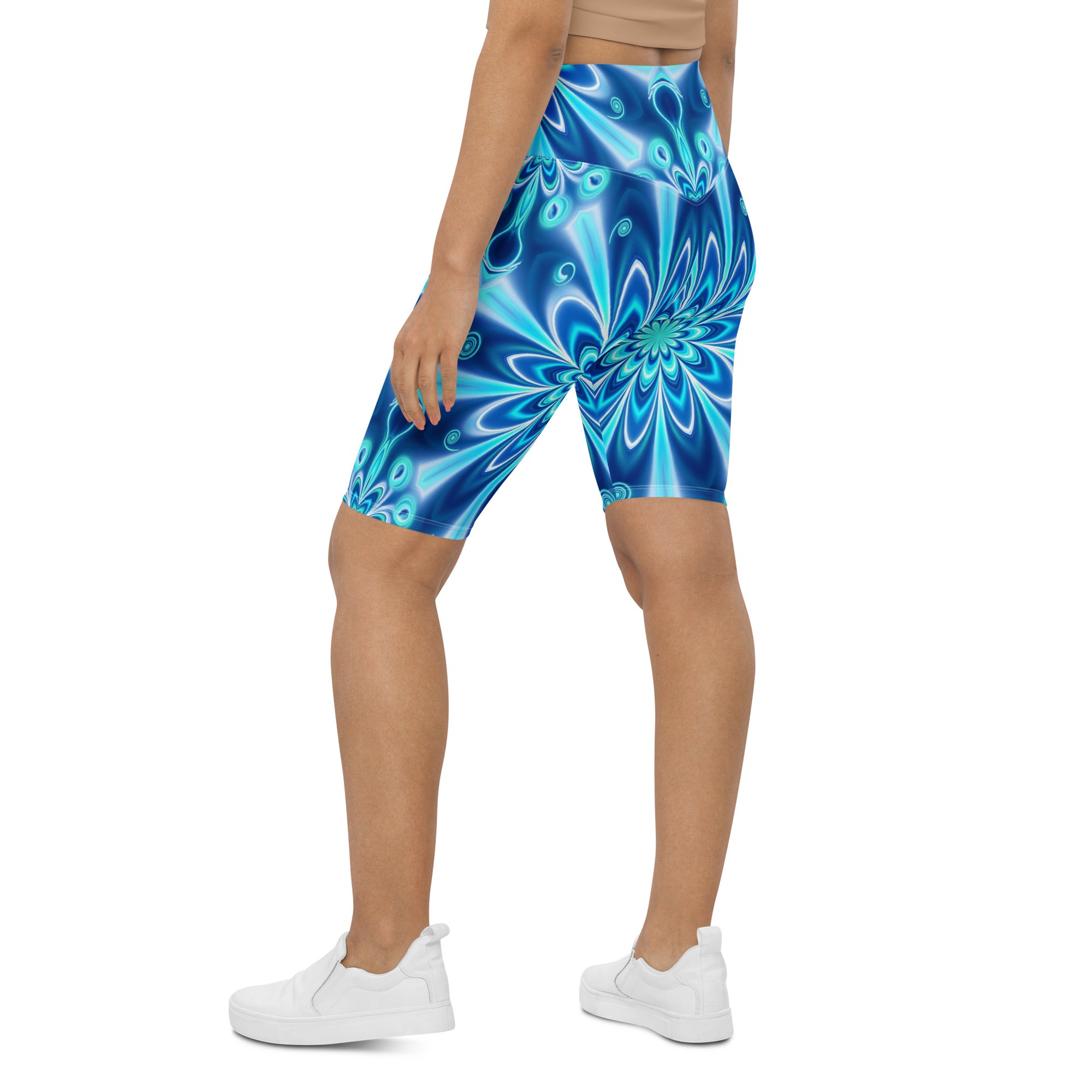 Psychedelic Electric Ocean Bike Shorts | GearBunch