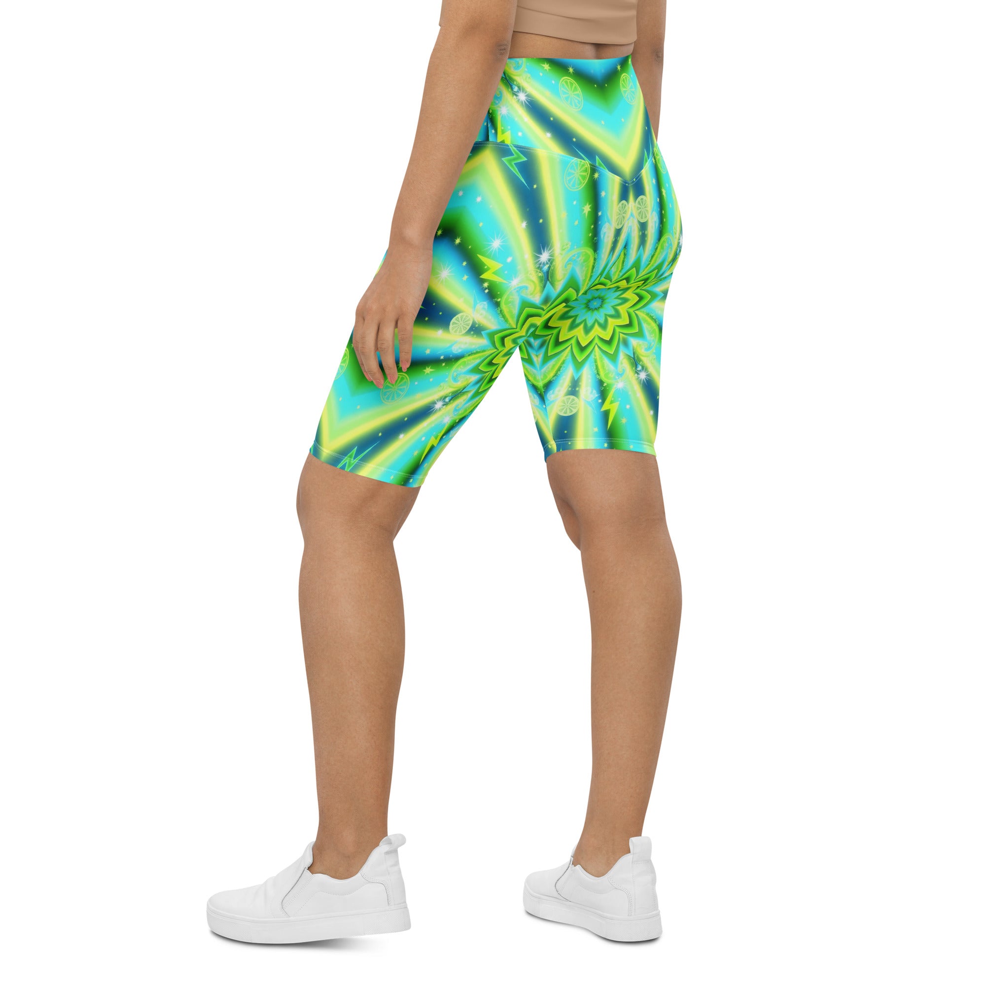 Psychedelic Lemon Zap Bike Shorts | GearBunch