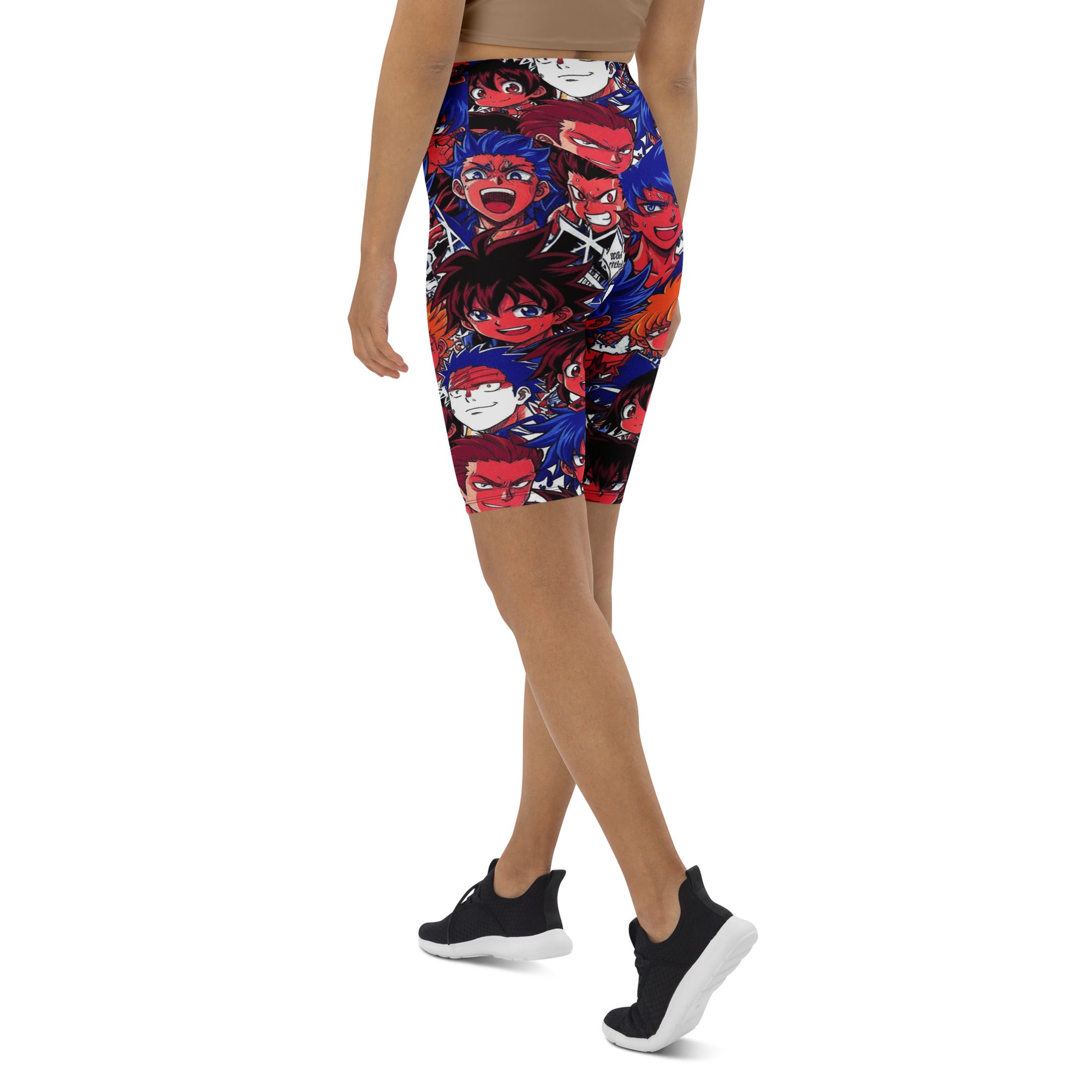 Anime Collage Dark Shonen Bike Shorts | GearBunch
