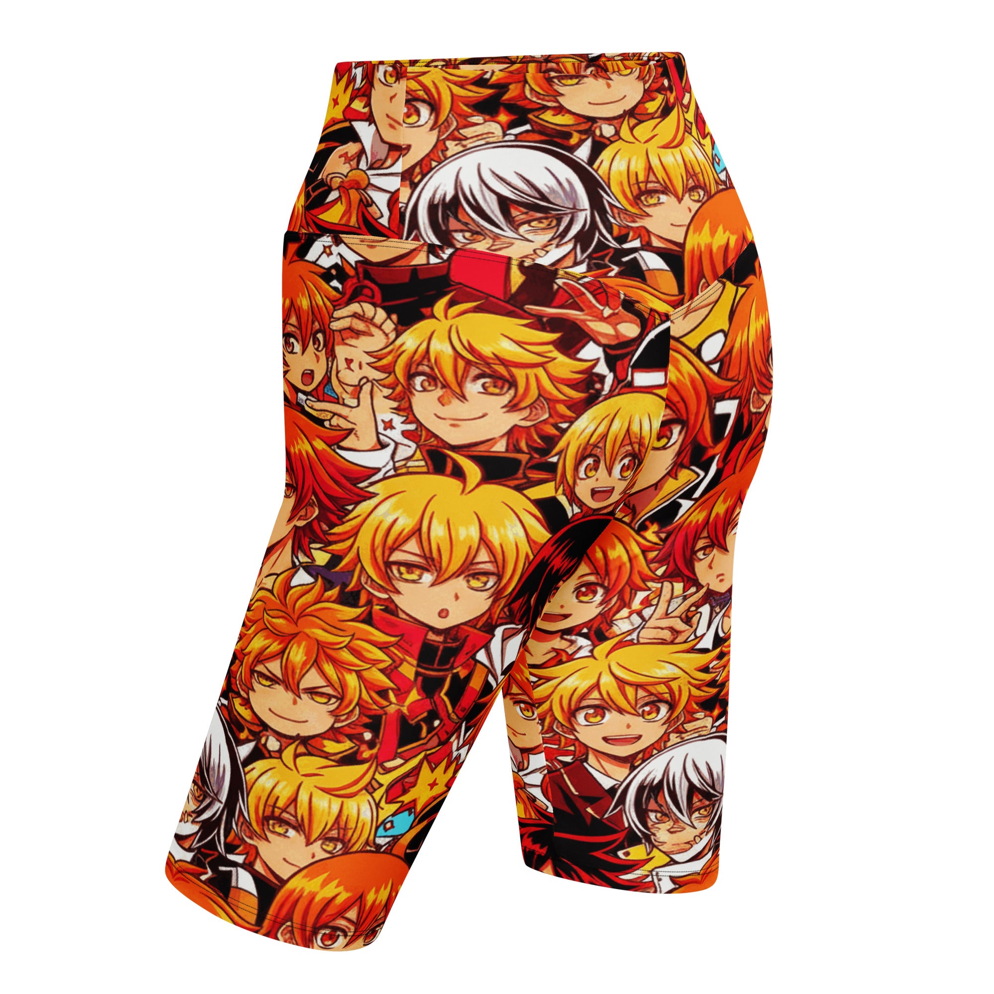 Anime Collage Fire Spirit Bike Shorts | GearBunch